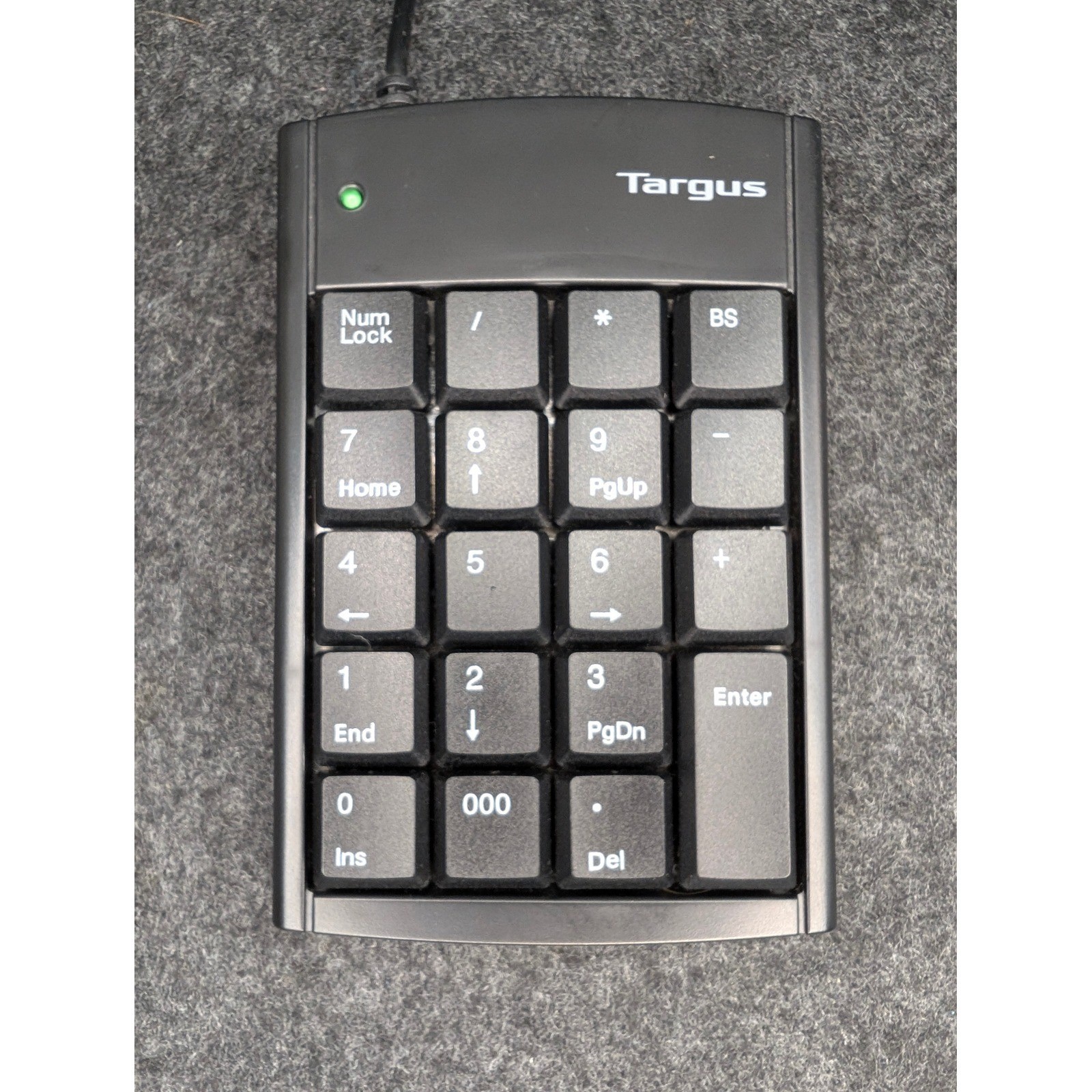Targus Numeric Keypad with 2 USB Ports  Black 10-Key Wired USB Hub PAKP004B EUC