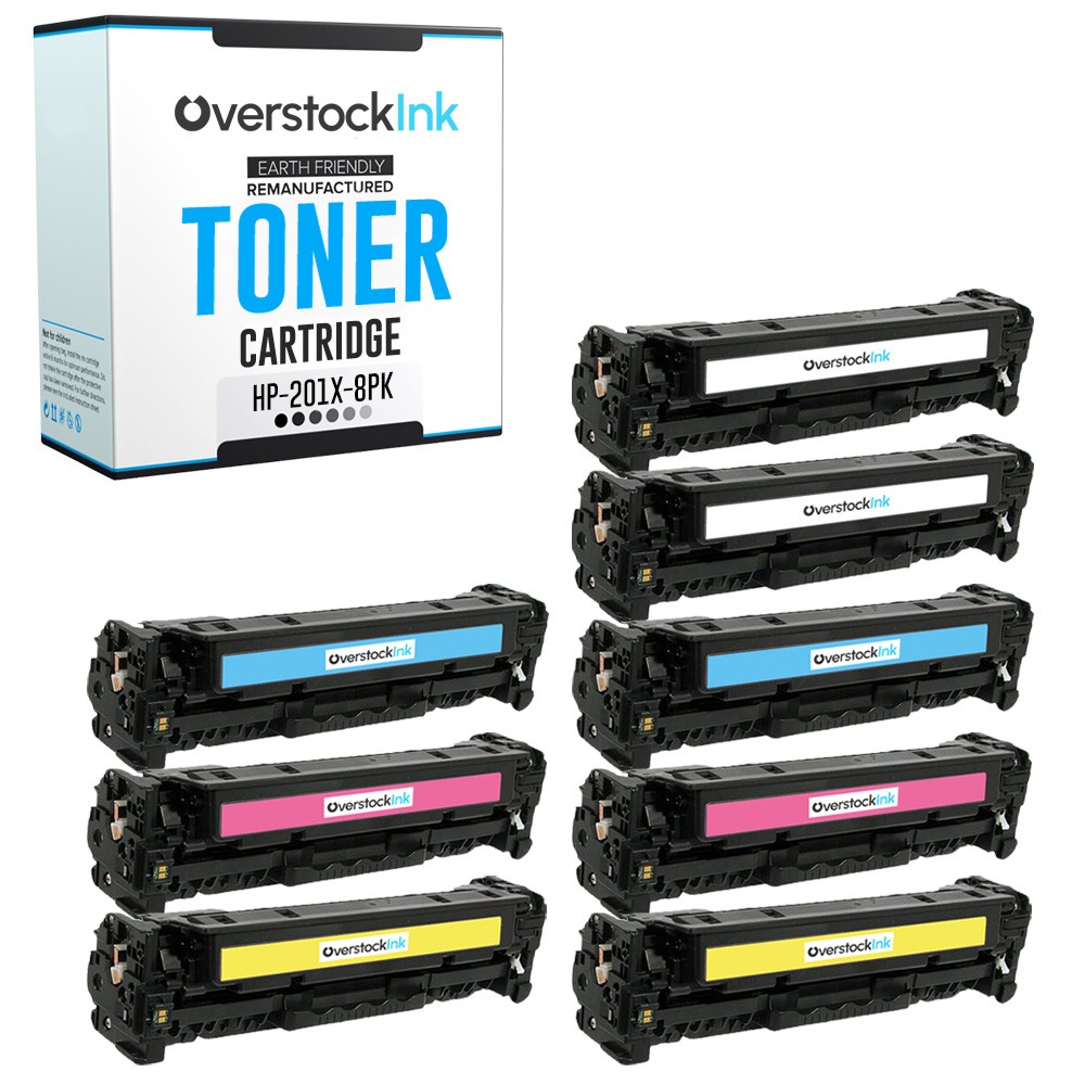 8-Pack Replacement OSI 201X Printer Cartridges for HP Color LaserJet Pro M252dw