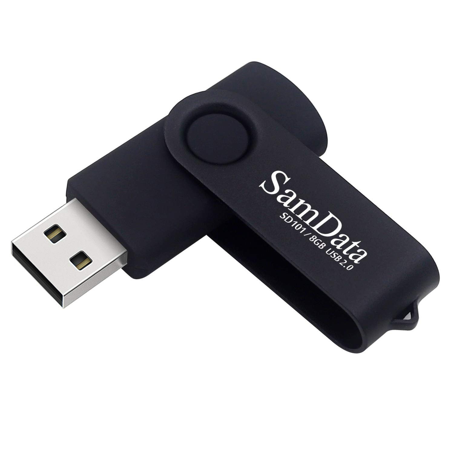 SamData 8GB USB Flash Drive USB 2.0 Swivel Thumb Drive with LED Indicator