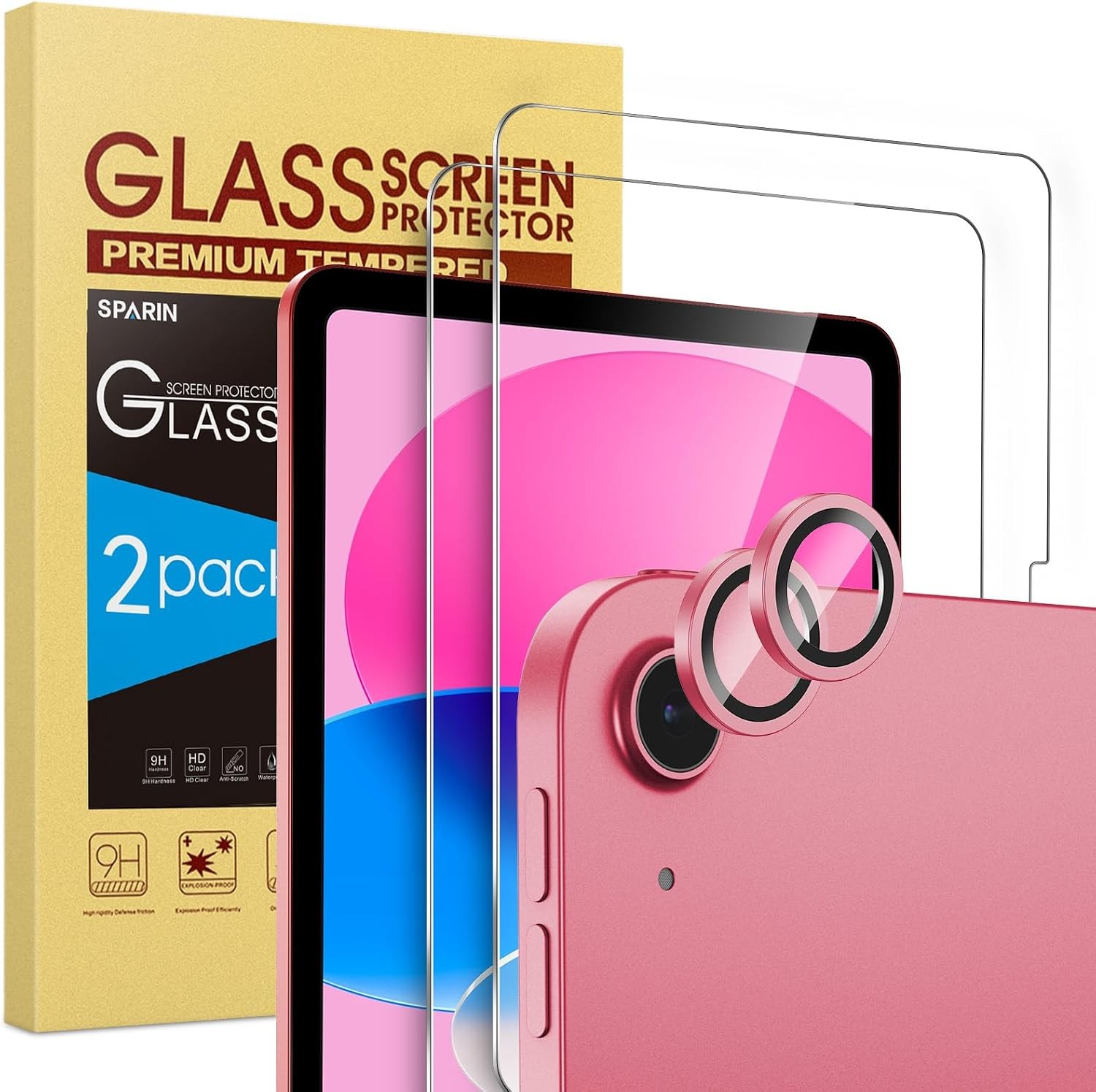 2+2 Pack Screen Protector for iPad (A16) 11th/10th Gen + Camera Lens Protector