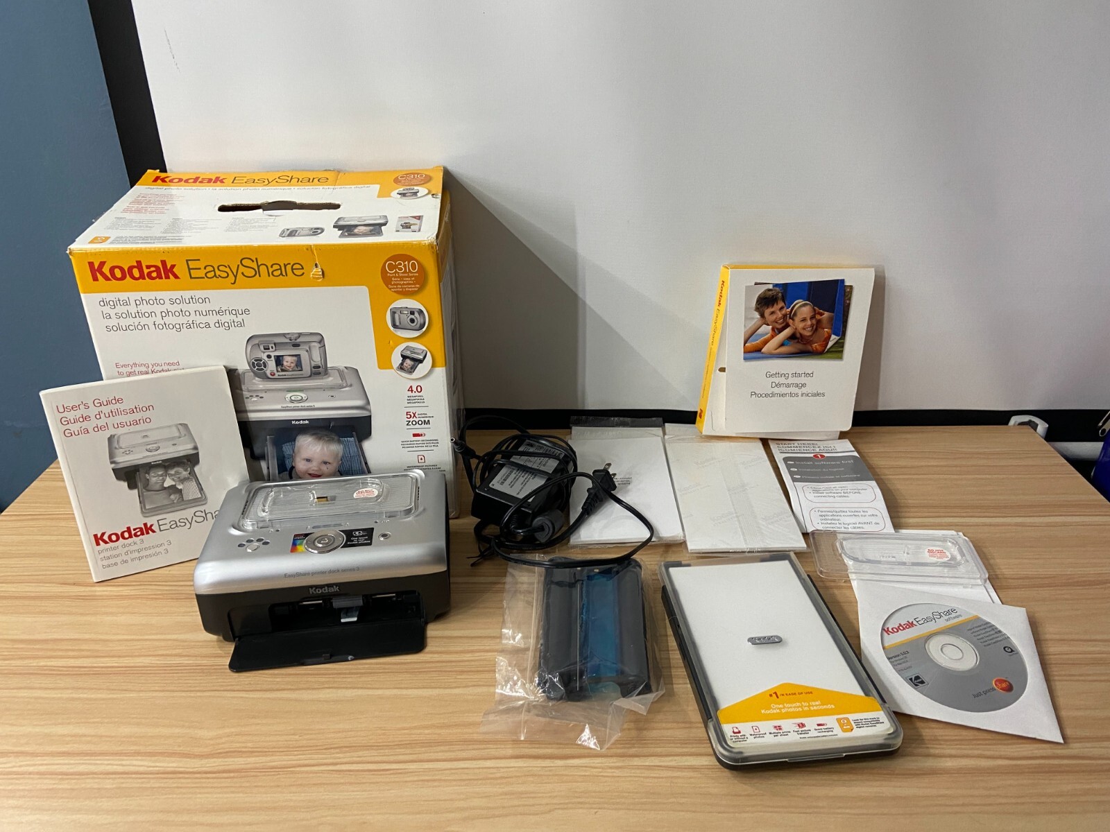 Kodak EasyShare C310 Printer Dock Tray Manuals Cords Paper Ink