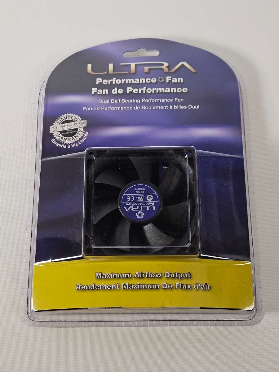 ULTRA ULT40136 SILENT 80MM CASE FAN DUAL BALL BEARING 1800 RPM 23.15 Computer