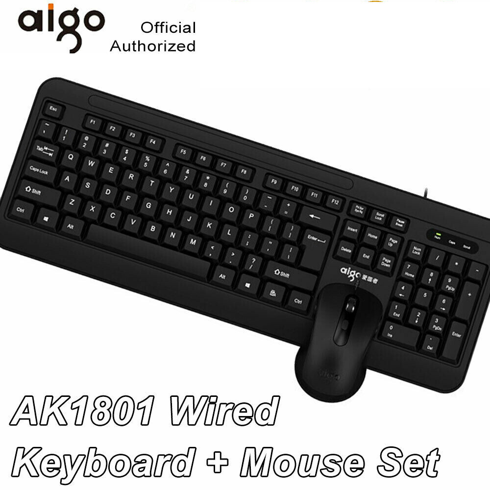 AK1801 Wired 104 keys Keyboard Combo Silent Set Computer Office For Windows/MAC