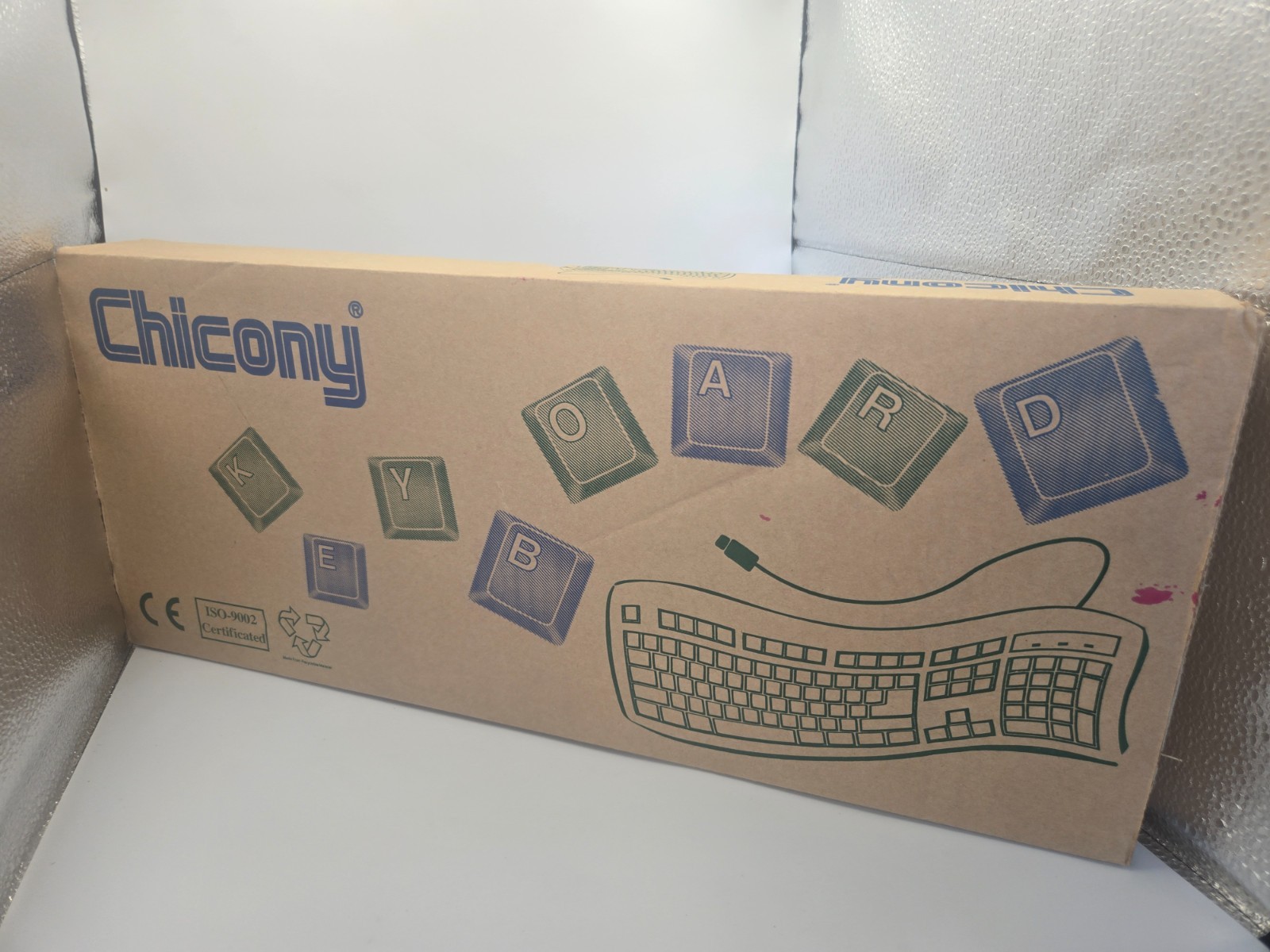 Vintage Chicony KB 2961 Clicky Keys Keyboard Typing White Office PC Computer NEW