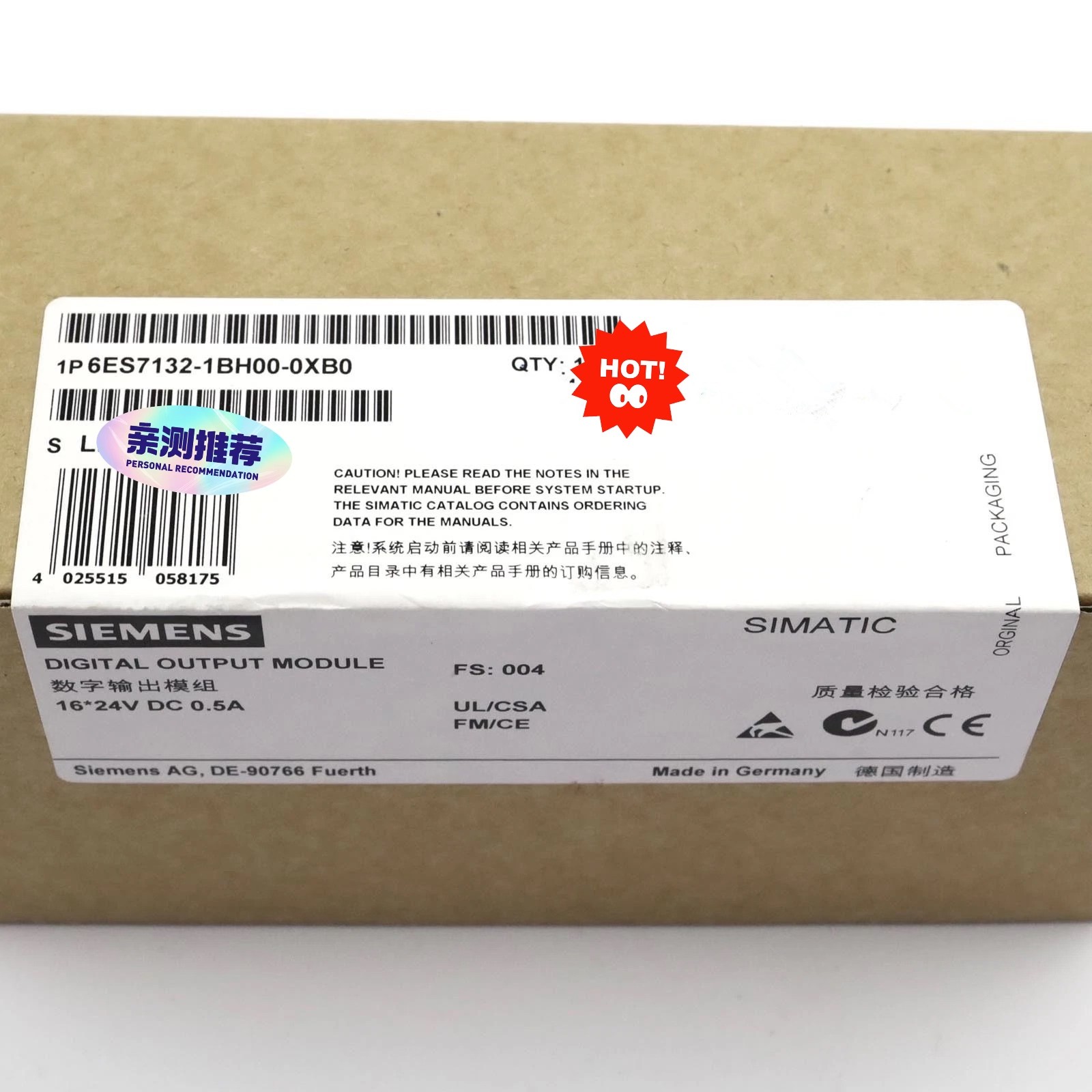 Siemens 6ES7132-1BH00-0XB0 SIMATIC PLC Module I O Output Module