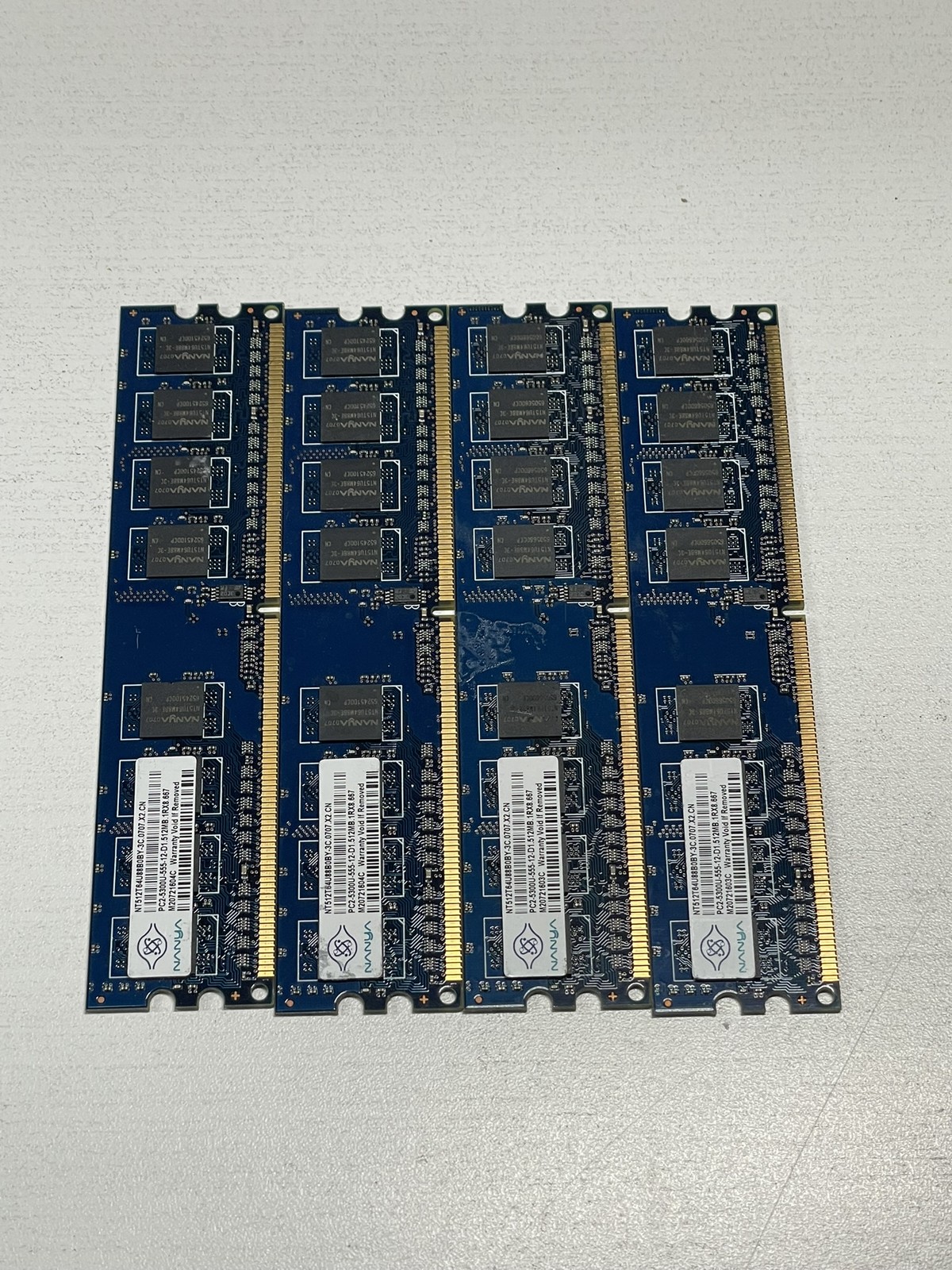 4x Nanya 512MB DDR2-667 PC2-5300 Desktop RAM Sticks (Total: 2GB)