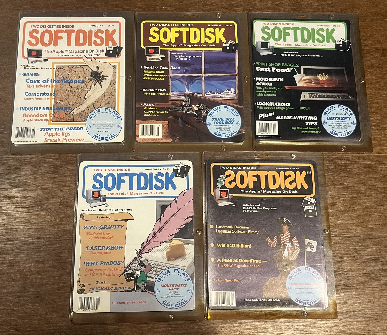 5 Softdisk Magazines For The Apple 2 #60-#64