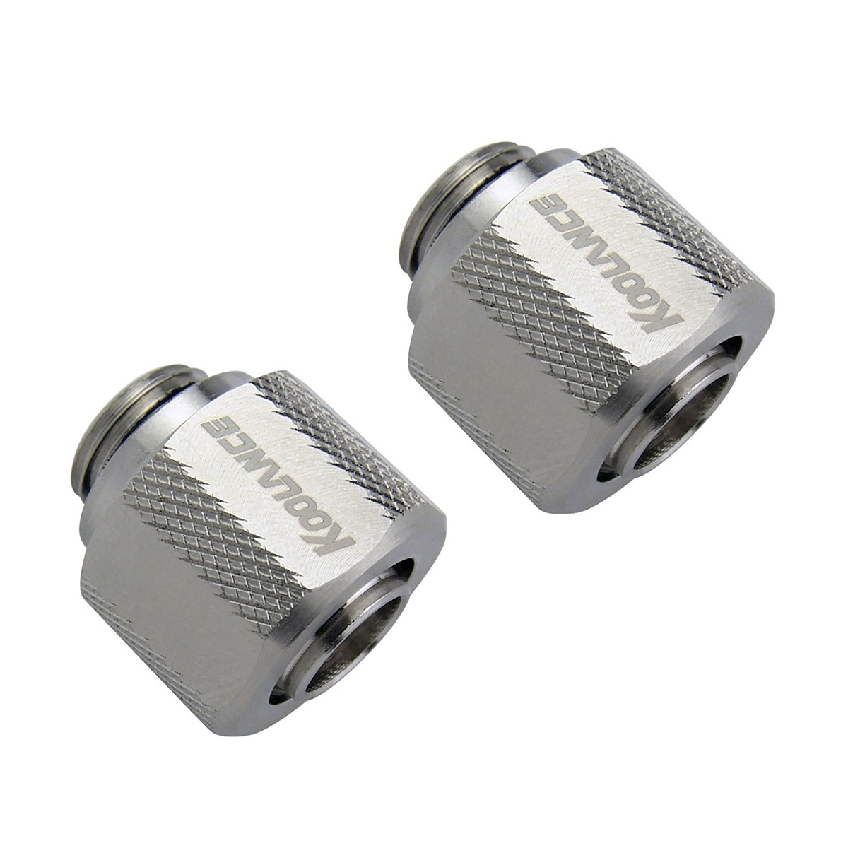 Koolance Compression Fitting for 10mm x 13mm (3/8in x 1/2in), Nickel, 2-pack
