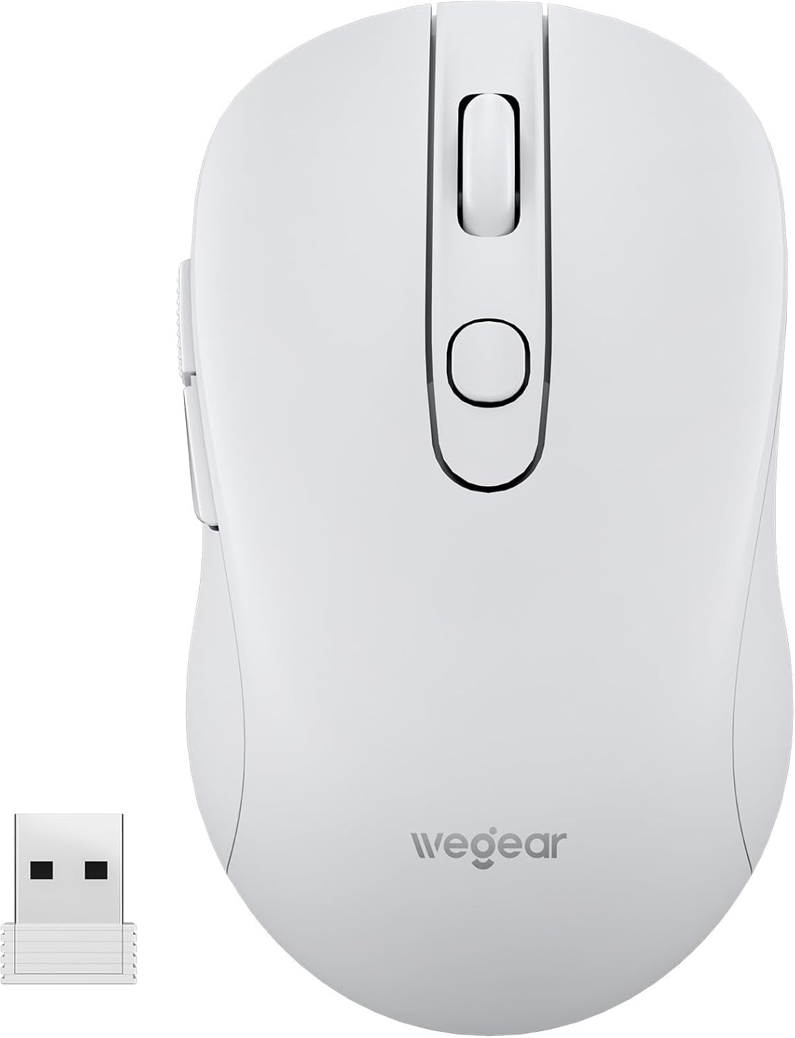 USB Wireless Mouse for Laptop PC Mac, 2.4Ghz Cordless Mouse-White
