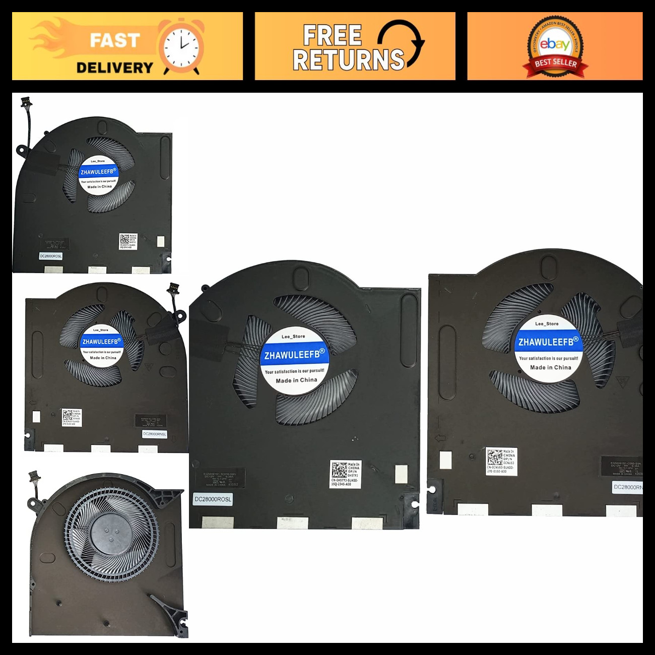 High-Performance CPU & GPU Cooling Fan for Alienware M17 R3 R4 - DC12V 0.38A