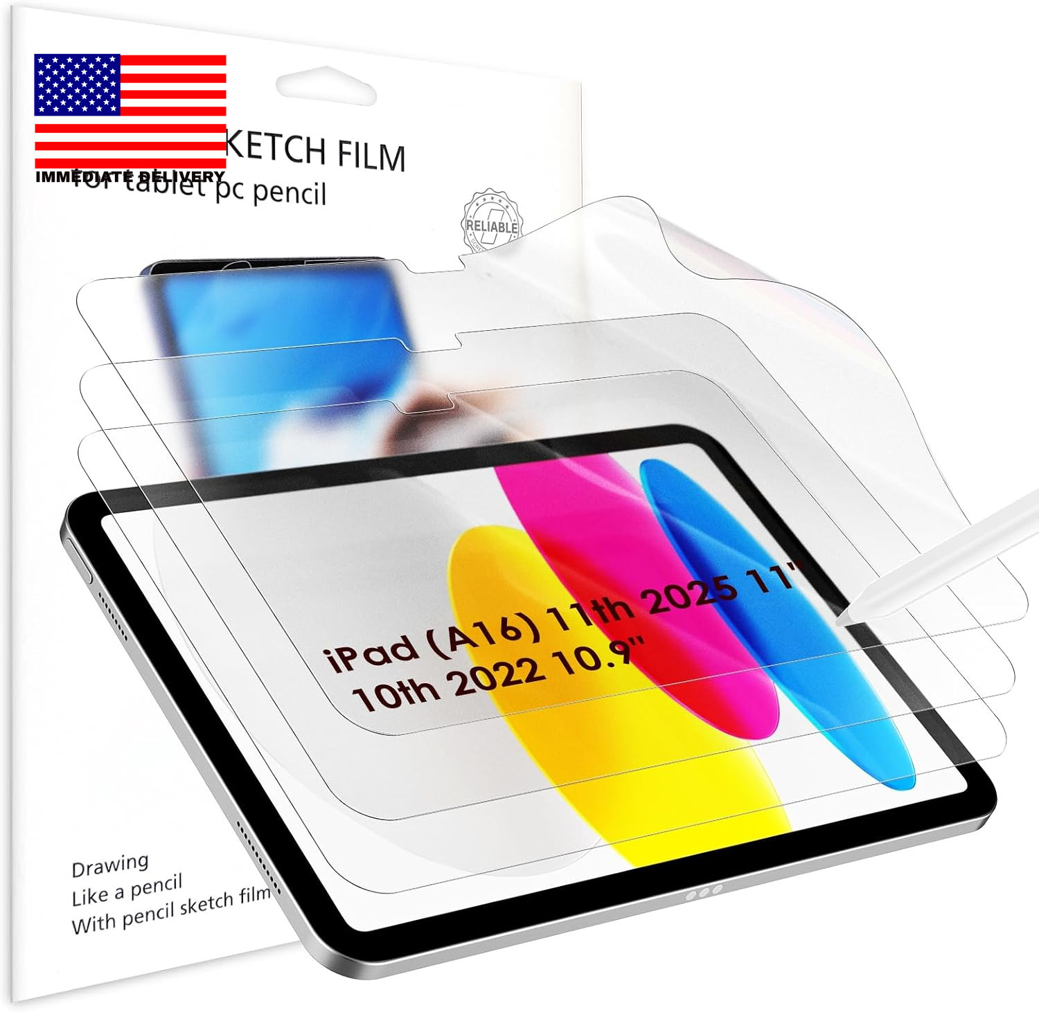 3 Pack Paperlike Screen Protector Compatible with Ipad 11Th (A16)/10Th ⭐️⭐️⭐️⭐️⭐