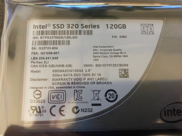 Intel 320 Series 120 GB SATA 3.0 Gb-s 2.5-Inch Solid-State Drive SSDSA2CW120G3