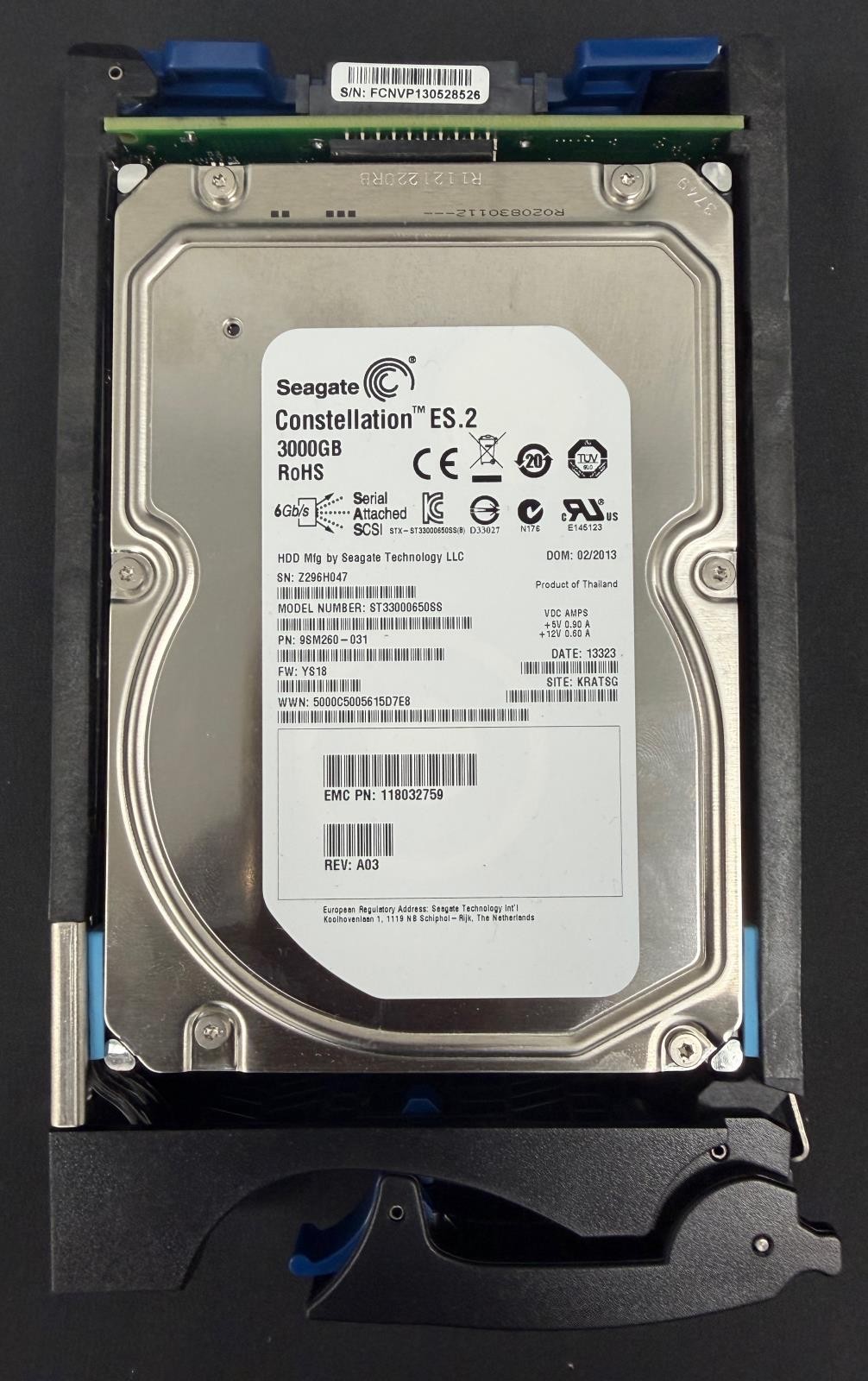 Seagate Constellation ES.2 3TB 3.5" SAS 6G HDD ST33000650SS 9SM260-031 Above 90%