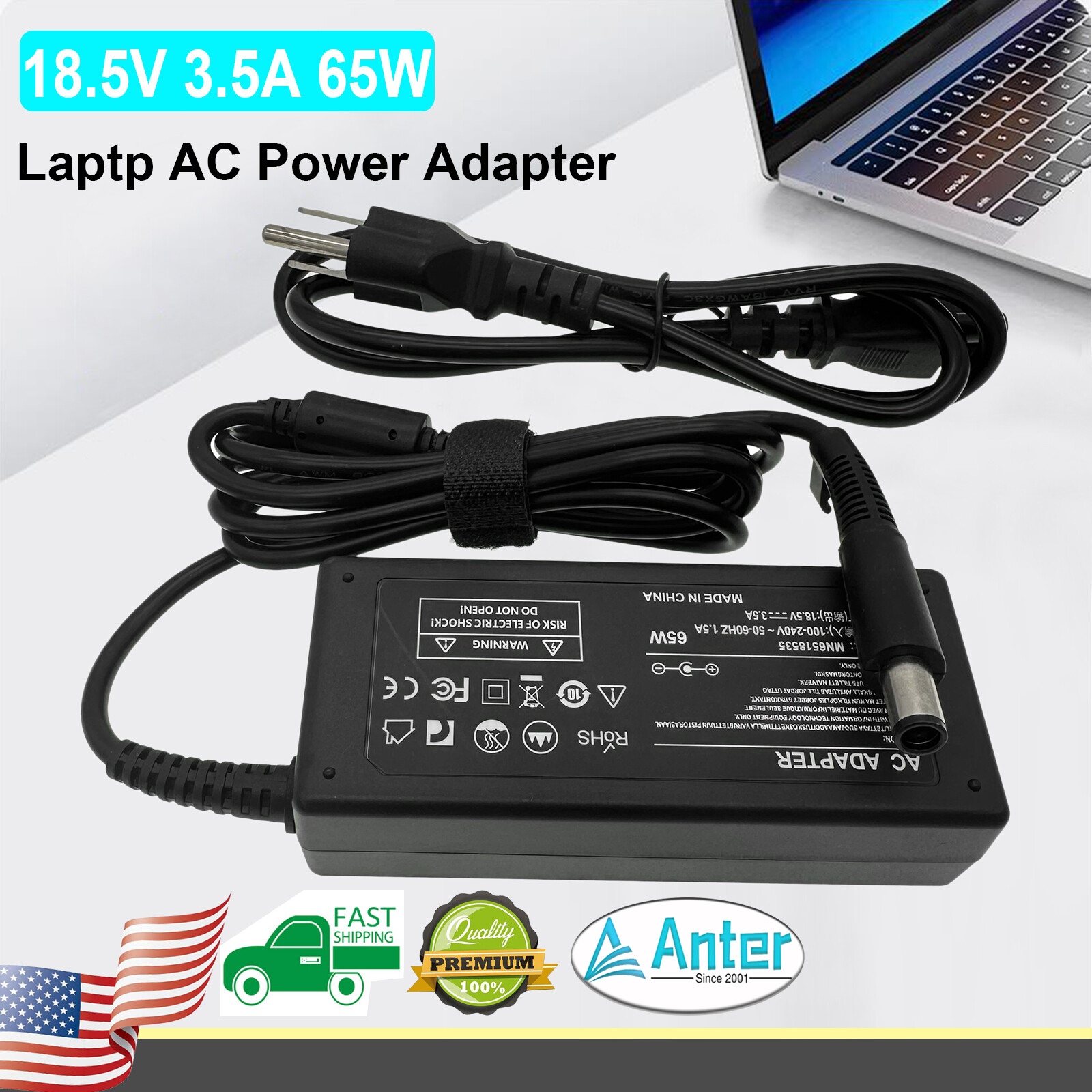 65W AC Adapter For HP 2000 Model TPN-I108 TPN-L108 Laptop Power Cord Charger