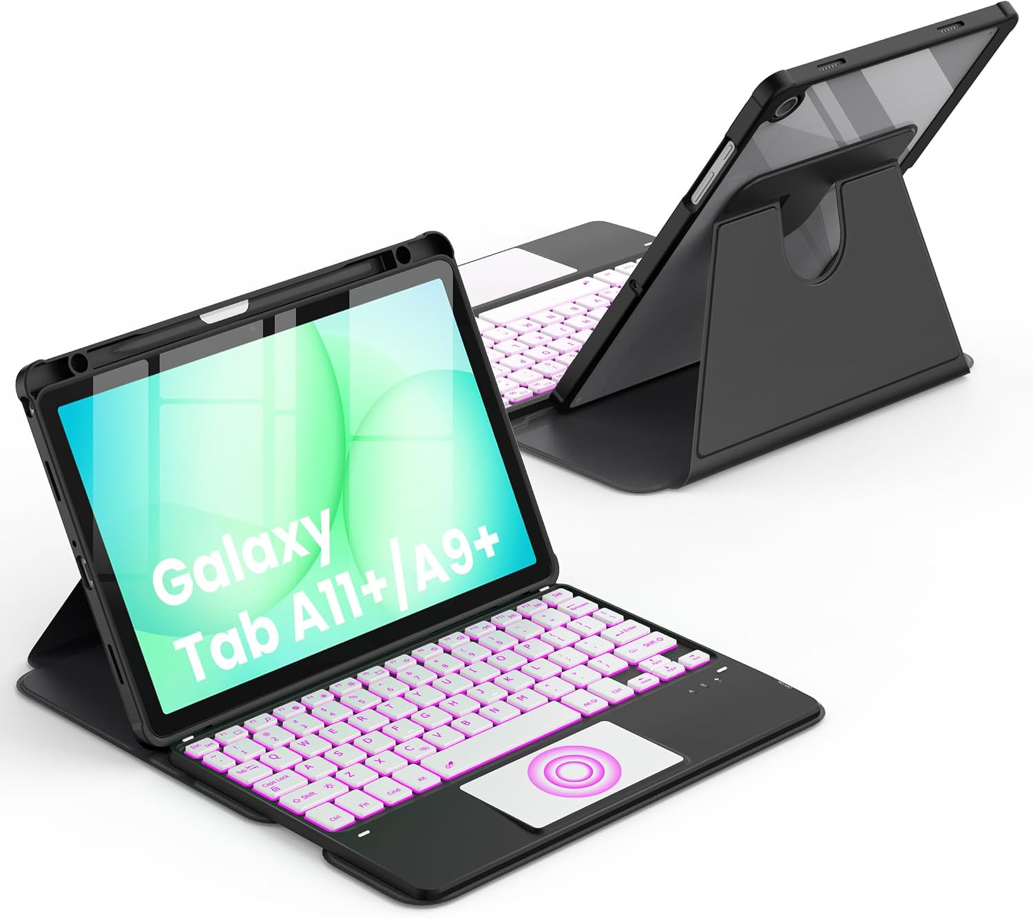 Rotating Keyboard Case for Samsung Galaxy Tab A11 plus / A9 plus 2025/2023 11 In