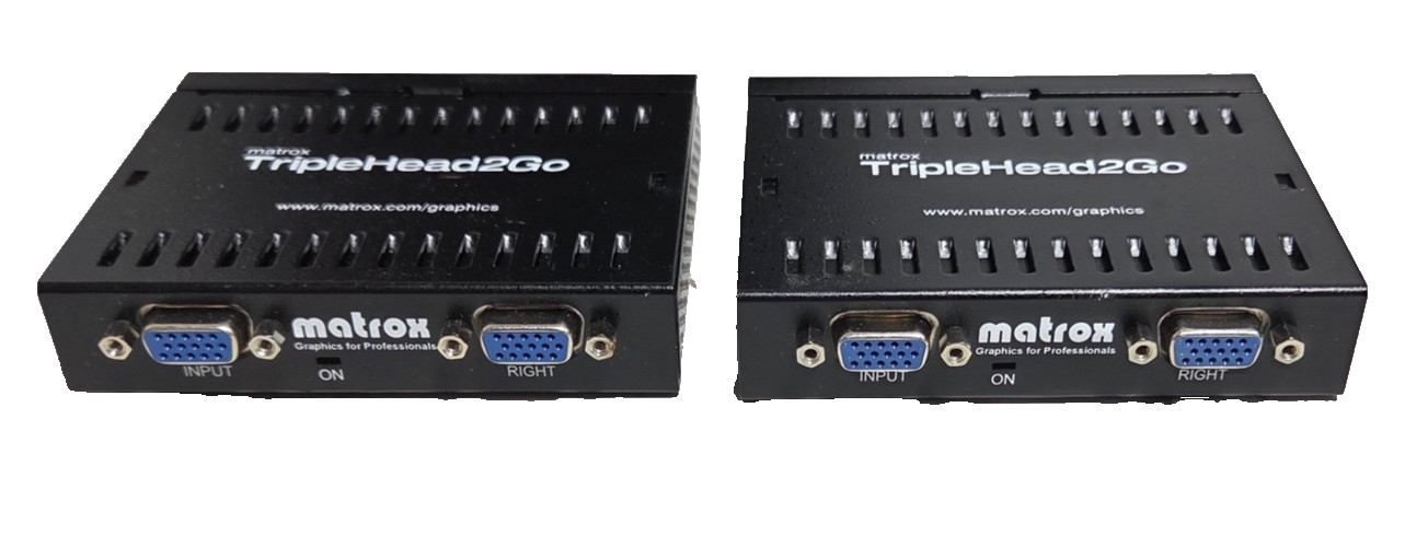 Matrox TripleHead2Go MGI T2G-A3AF Multi-Port Adapter. LOT OF-2