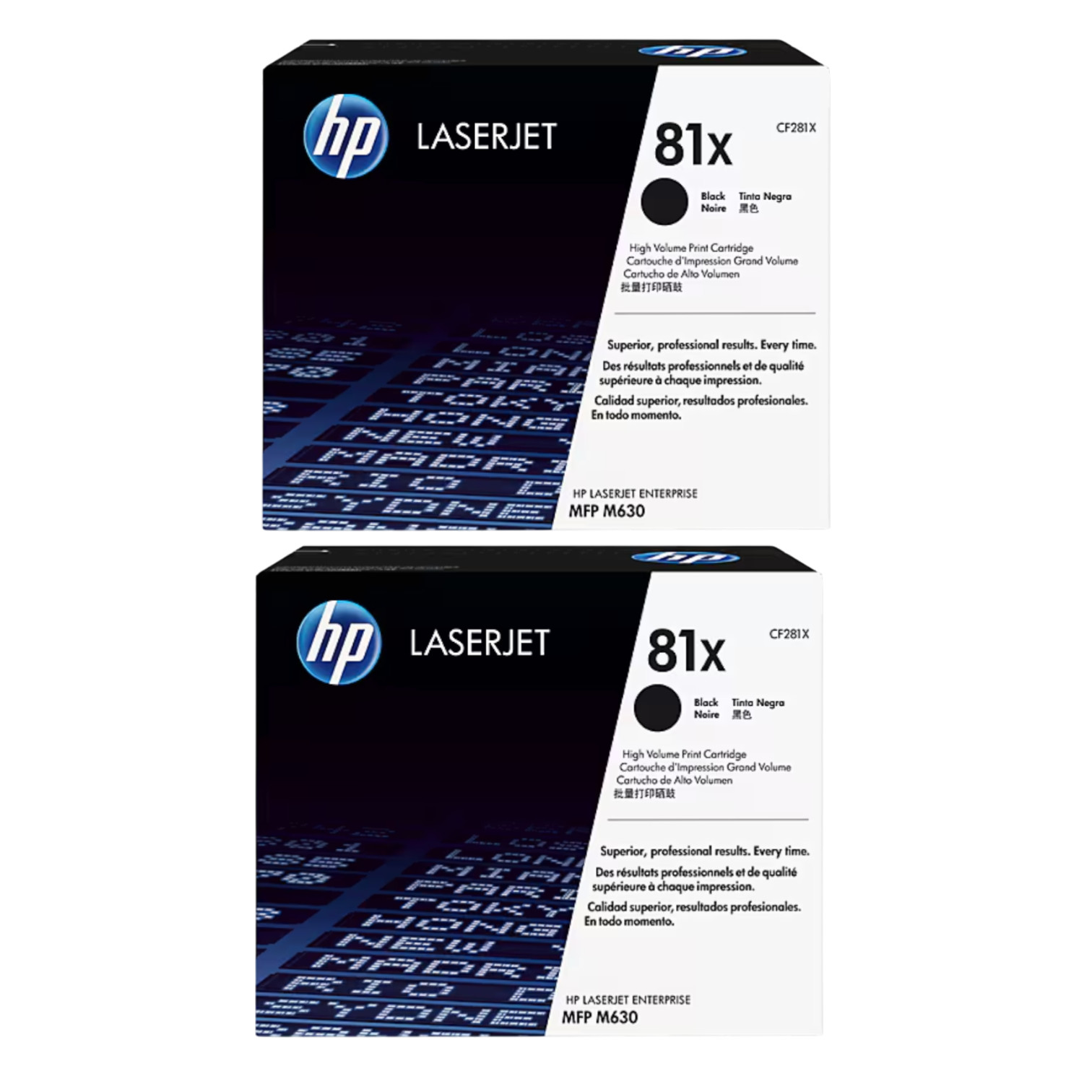 Open Box HP 81X High Yield Black 2-Pack Original LaserJet Toner Cartridge Set,