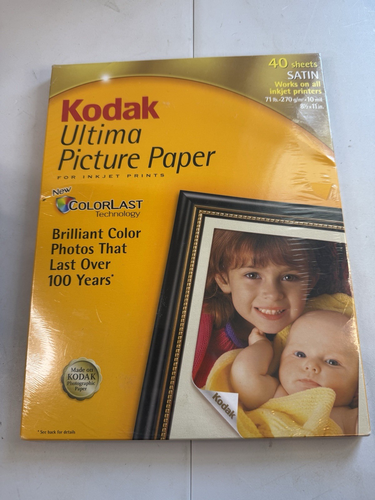 KODAK PREMIUM INKJET SATIN ULTIMA PICTURE PAPER 40 SHEETS 8.5 x 11 10 MIL SEALED