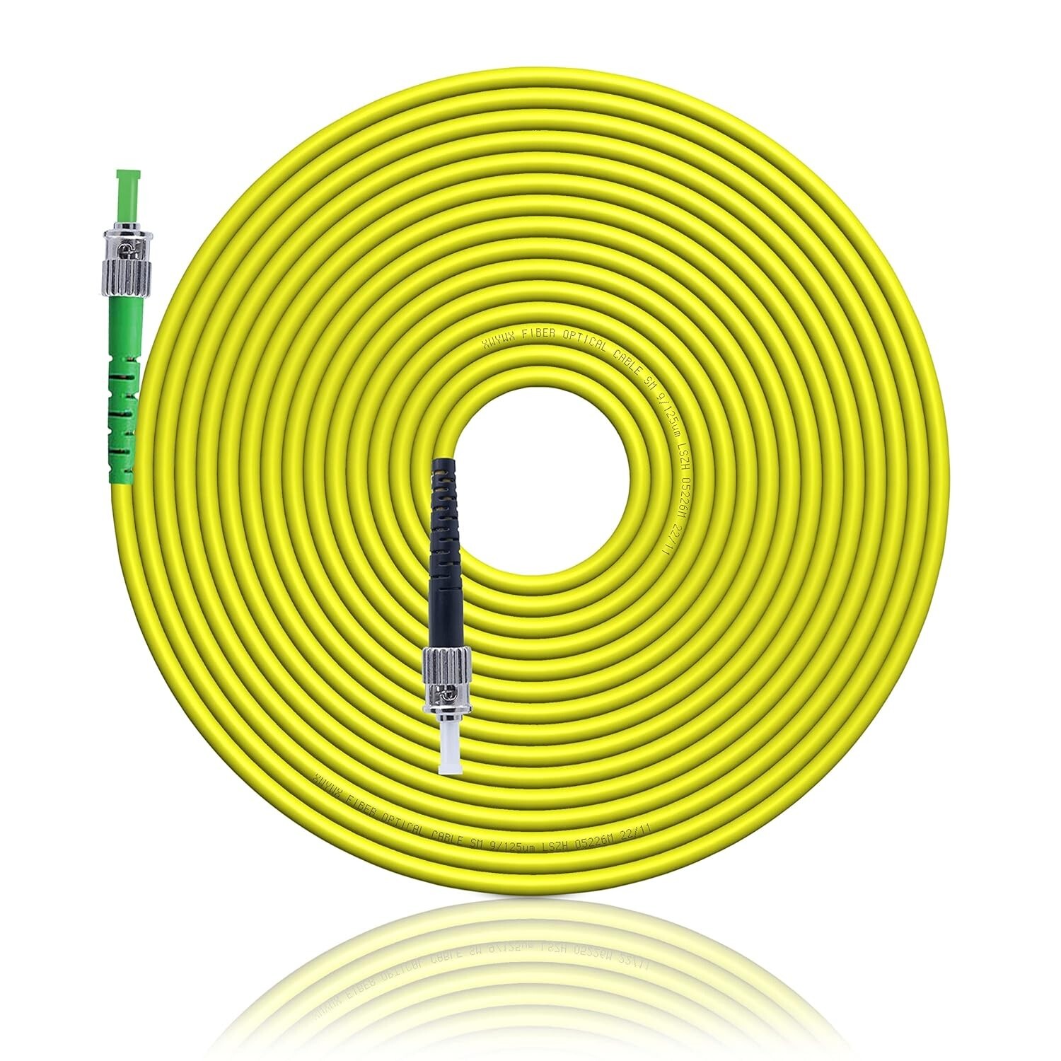 20M 66FT ST/APC to ST/UPC Single Mode Simplex Fiber Optic Patch Cable Cord LSZH