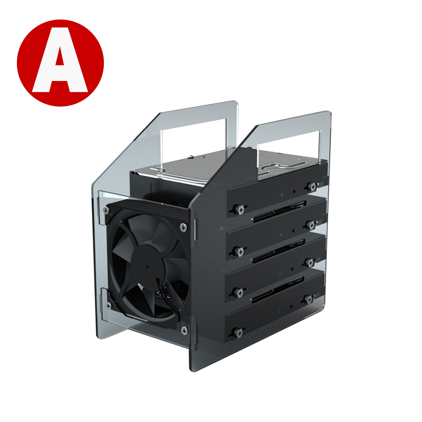 2/4/8/12 Bay Acrylic Hard Disk Rack 3.5 Inch HDD Bracket Holder Box Cage Case