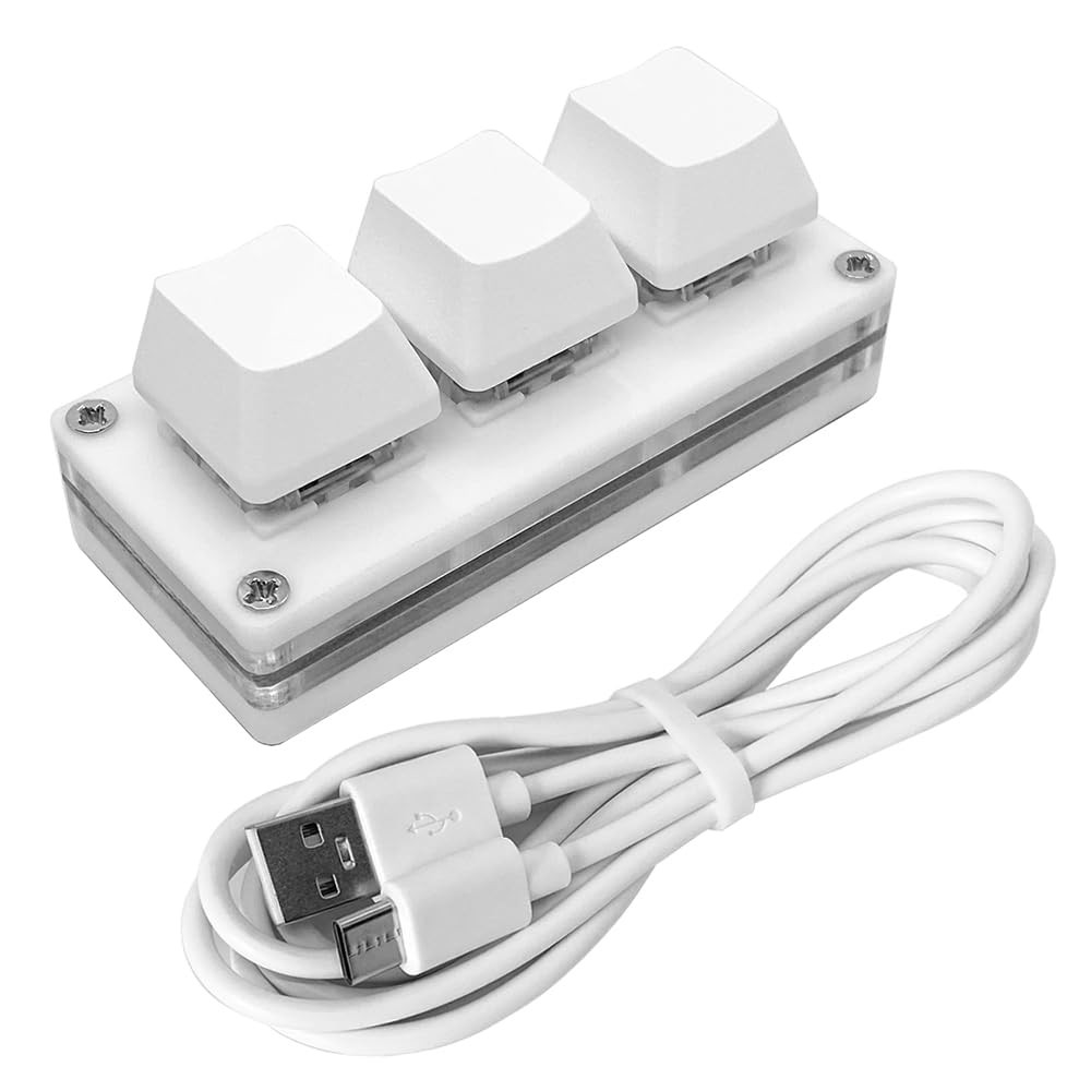 QINIZX Mini 3-Key Macro Keyboard Programmable RGB