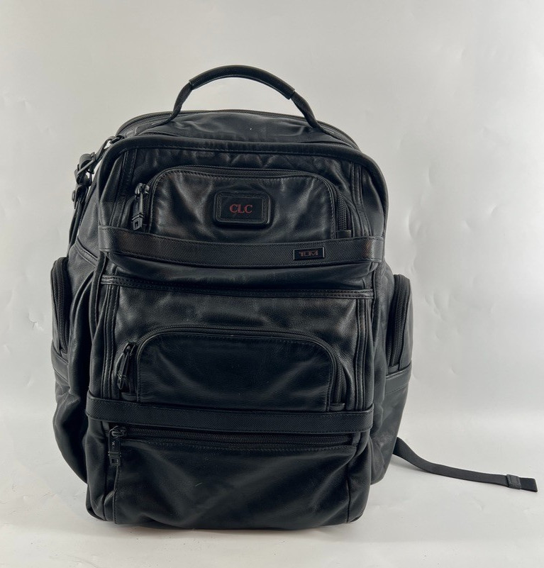 TUMI Alpha 2 T-Pass Business Class Leather Brief Pack Backpack 96578D2 Black