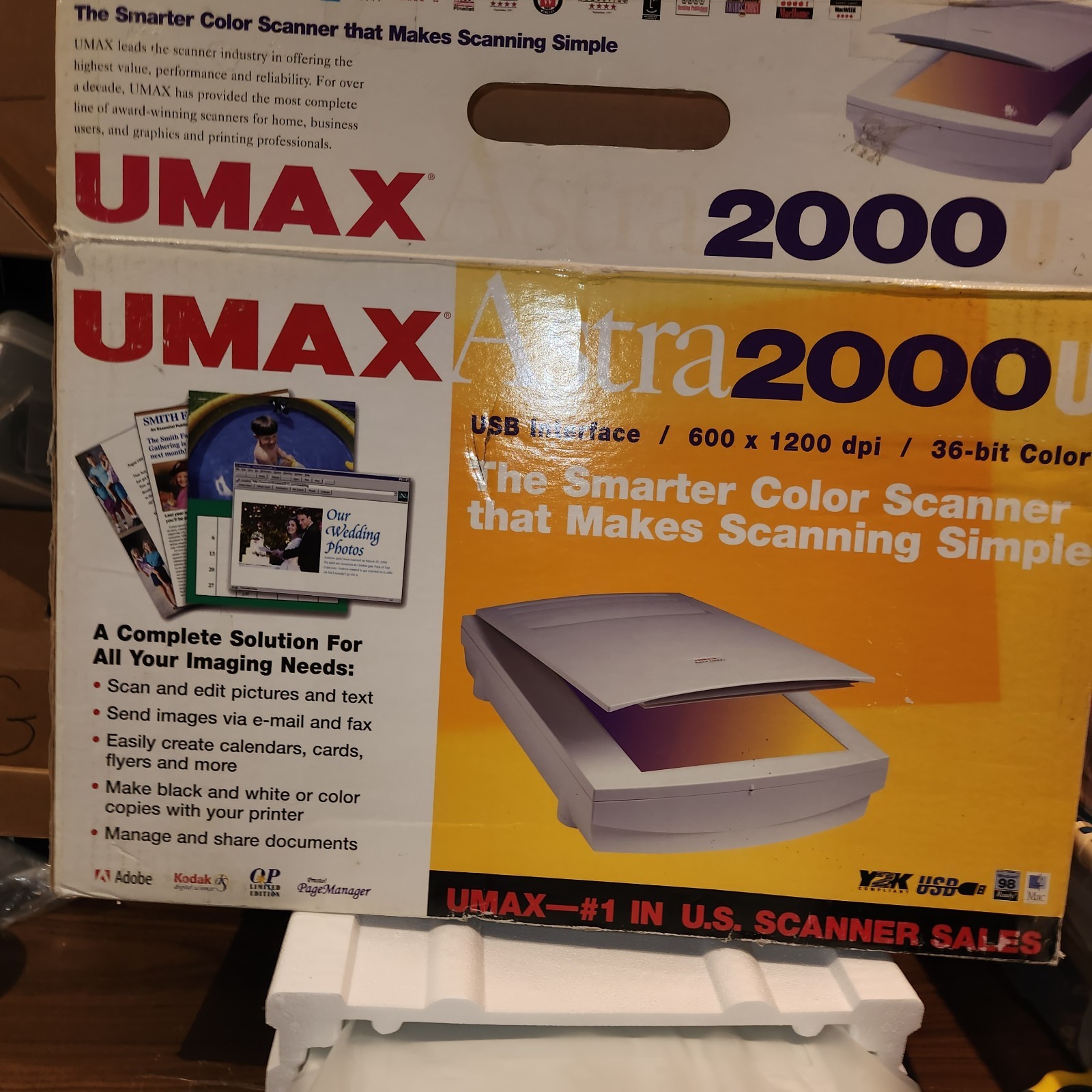 UMAX Astra 2000U 600 x 1200 DPI Color Scanner  NEW in Box