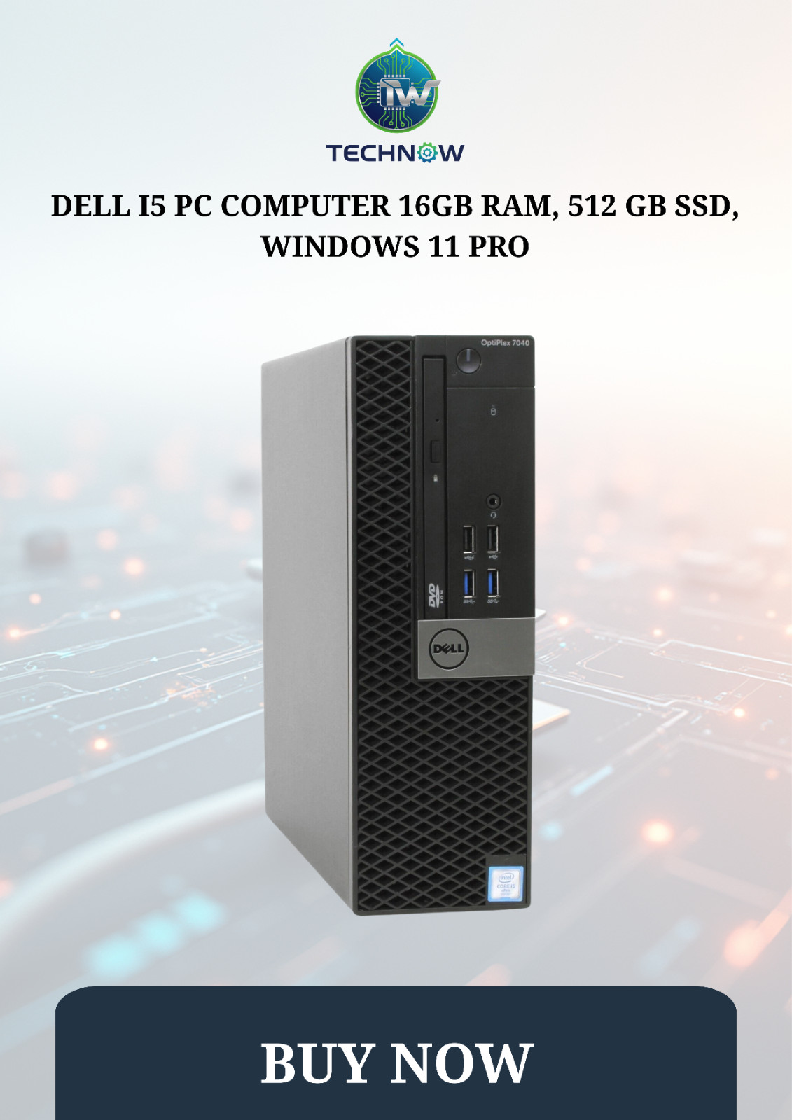 Dell i5 PC Computer 16GB RAM, 512 GB SSD, Windows 11 Pro WiFi Bluetooth