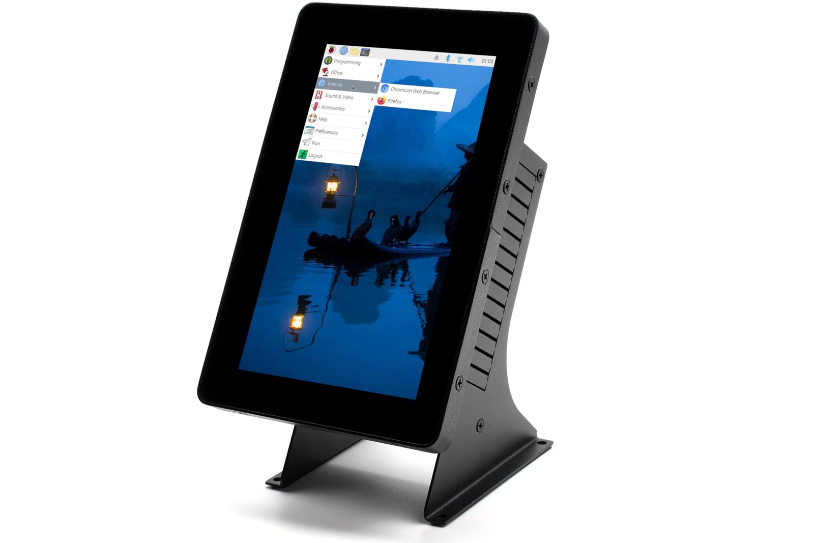 KKSB Case Stand Aluminum Steel Enclosure for Raspberry Pi 5 Official Display