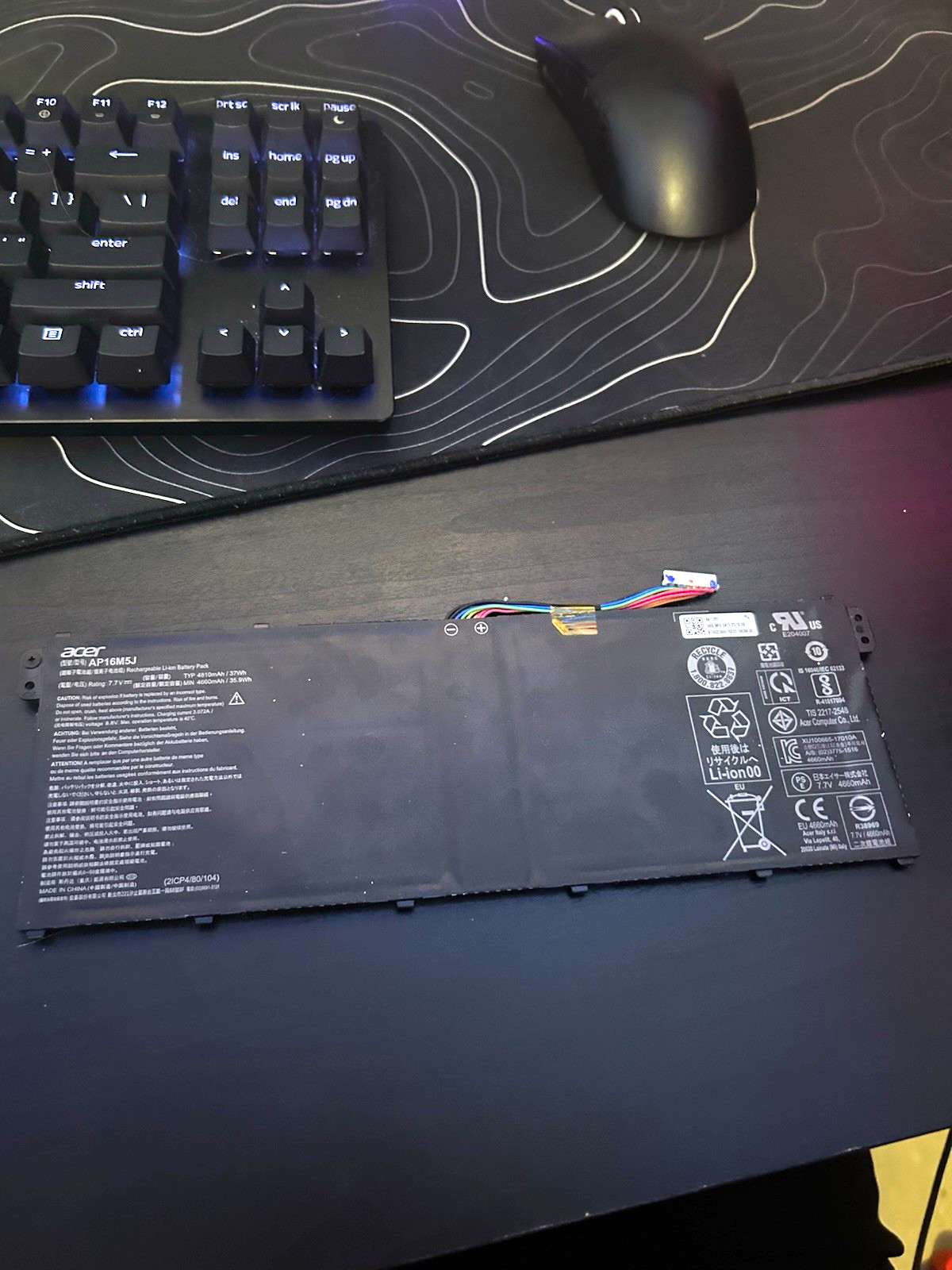 Acer AP16M5J Laptop Battery Li-Ion 7.7V 4810mAh 37Wh Black For Acer