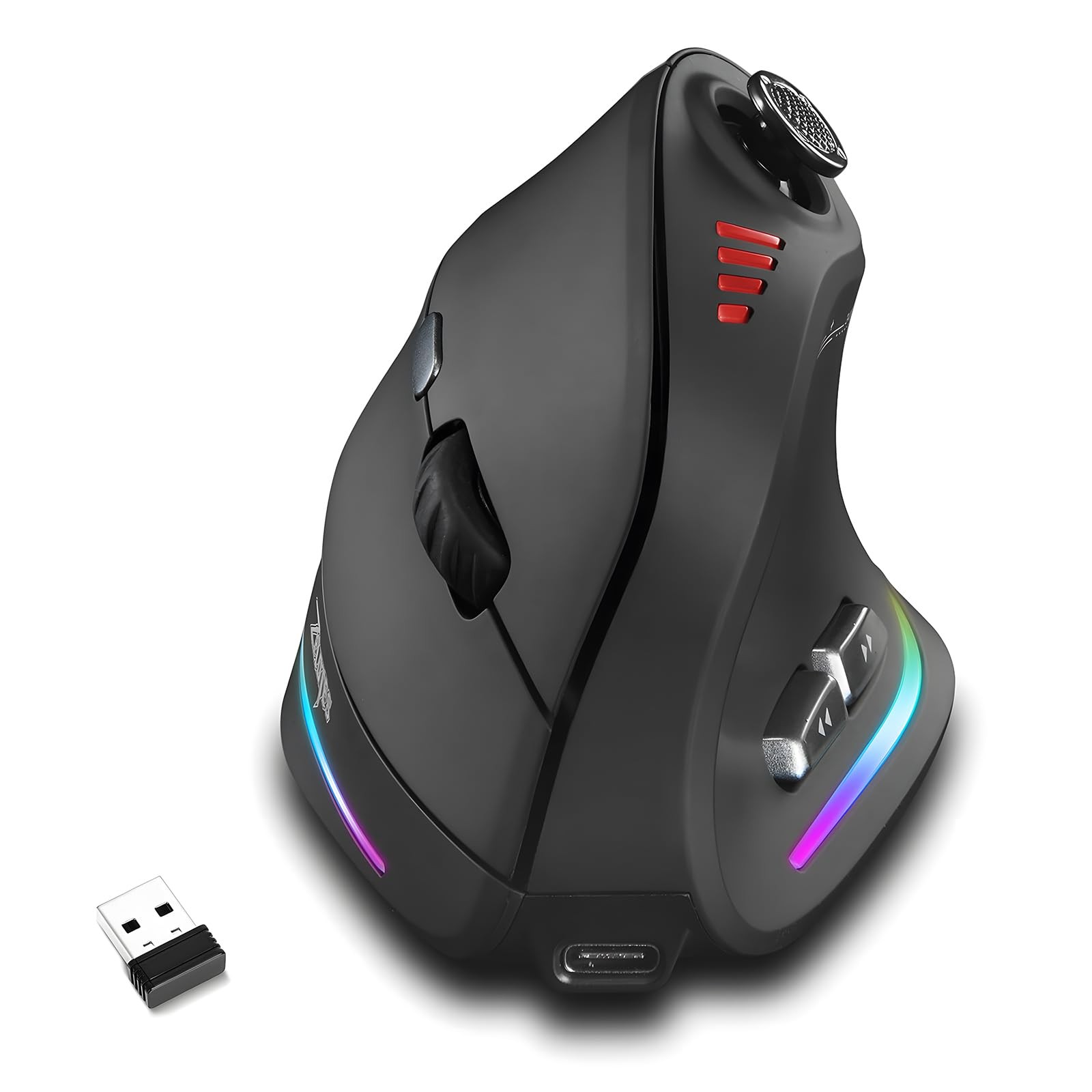 Gaming Mouse 5 D Rocker Wireless Vertical 24000 DPI 12 Programmable Button