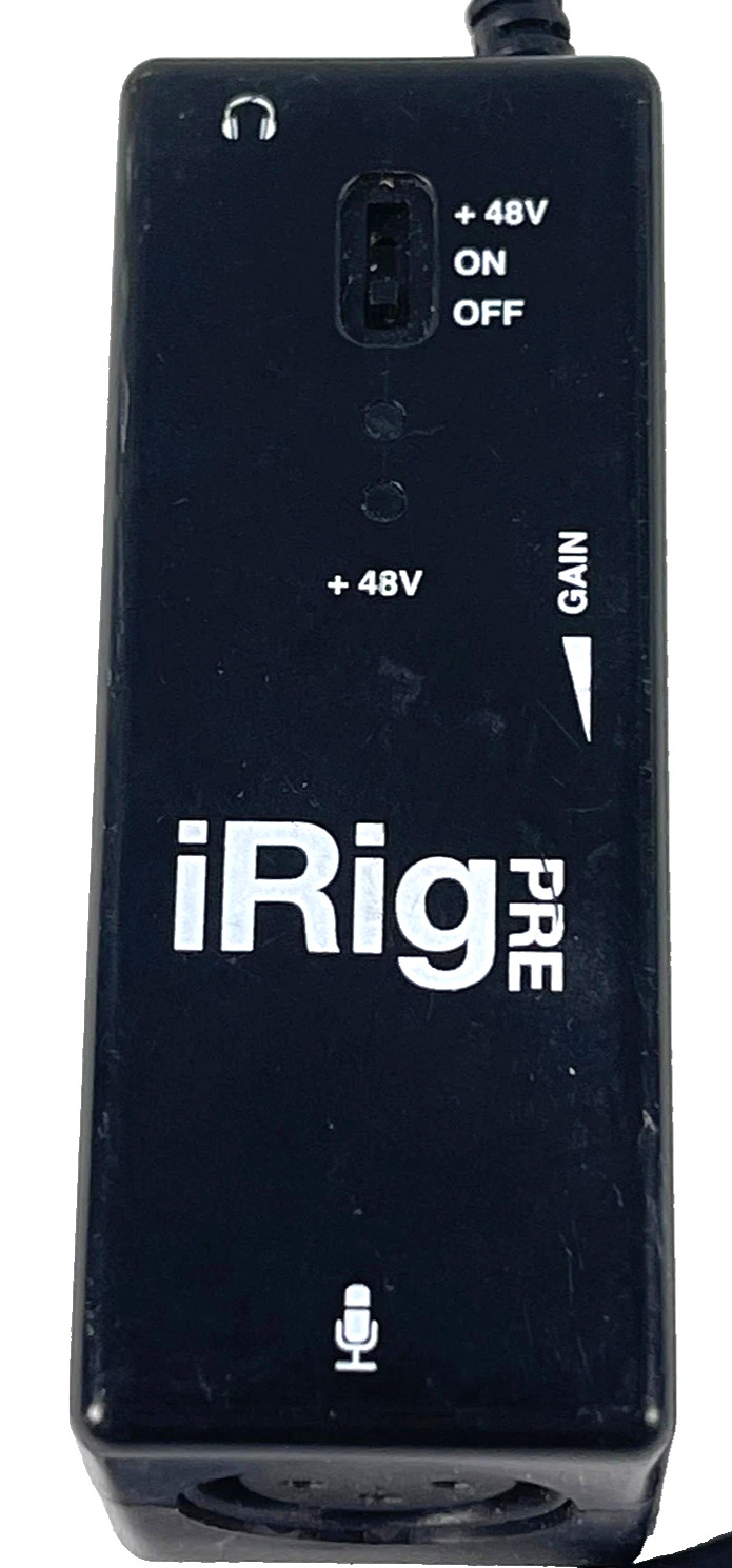 IK Multimedia iRig PRE Mobile Microphone Preamp +48V Phantom XLR TRRS #R0045