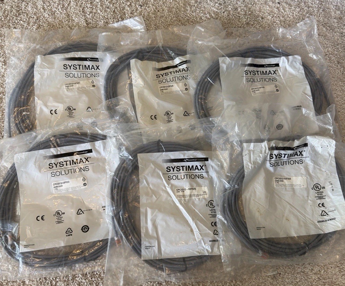 CommScope Systimax Solutions Patch Cable GS8E-DG 25ft Modular Cord Lot Of6
