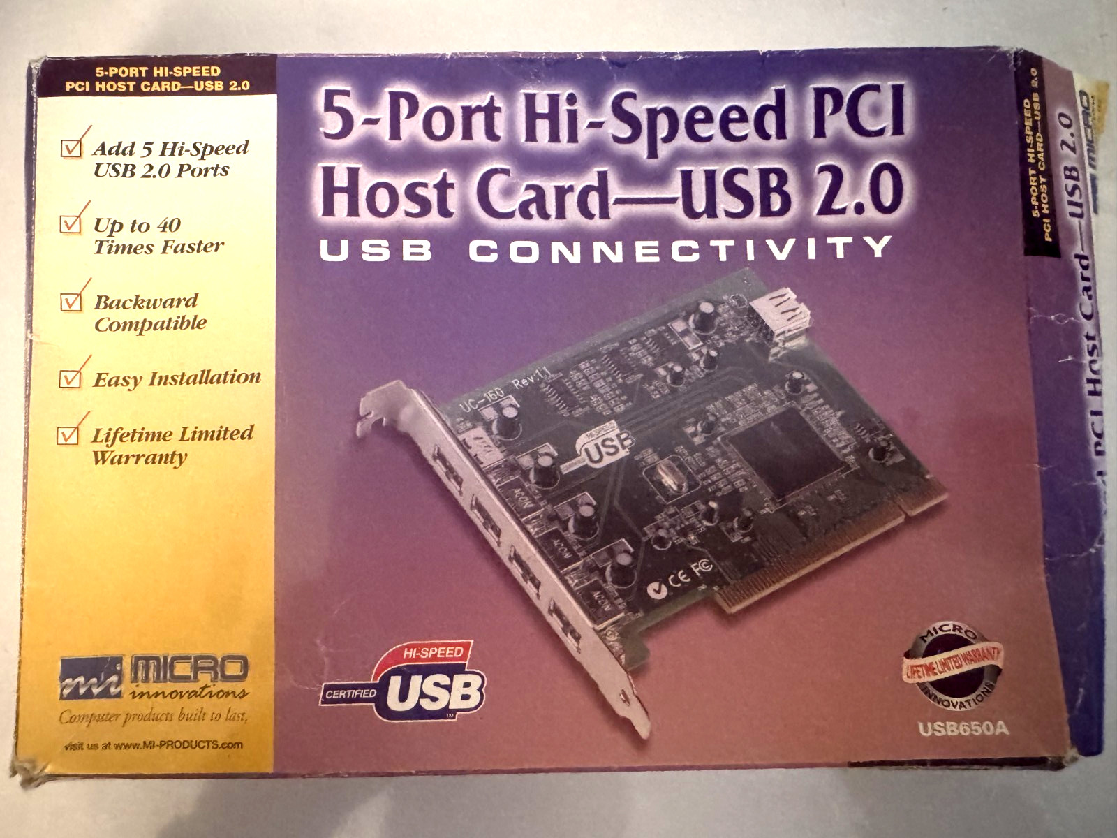 5 Port Hi Speed PCI Host Card USB 2.0