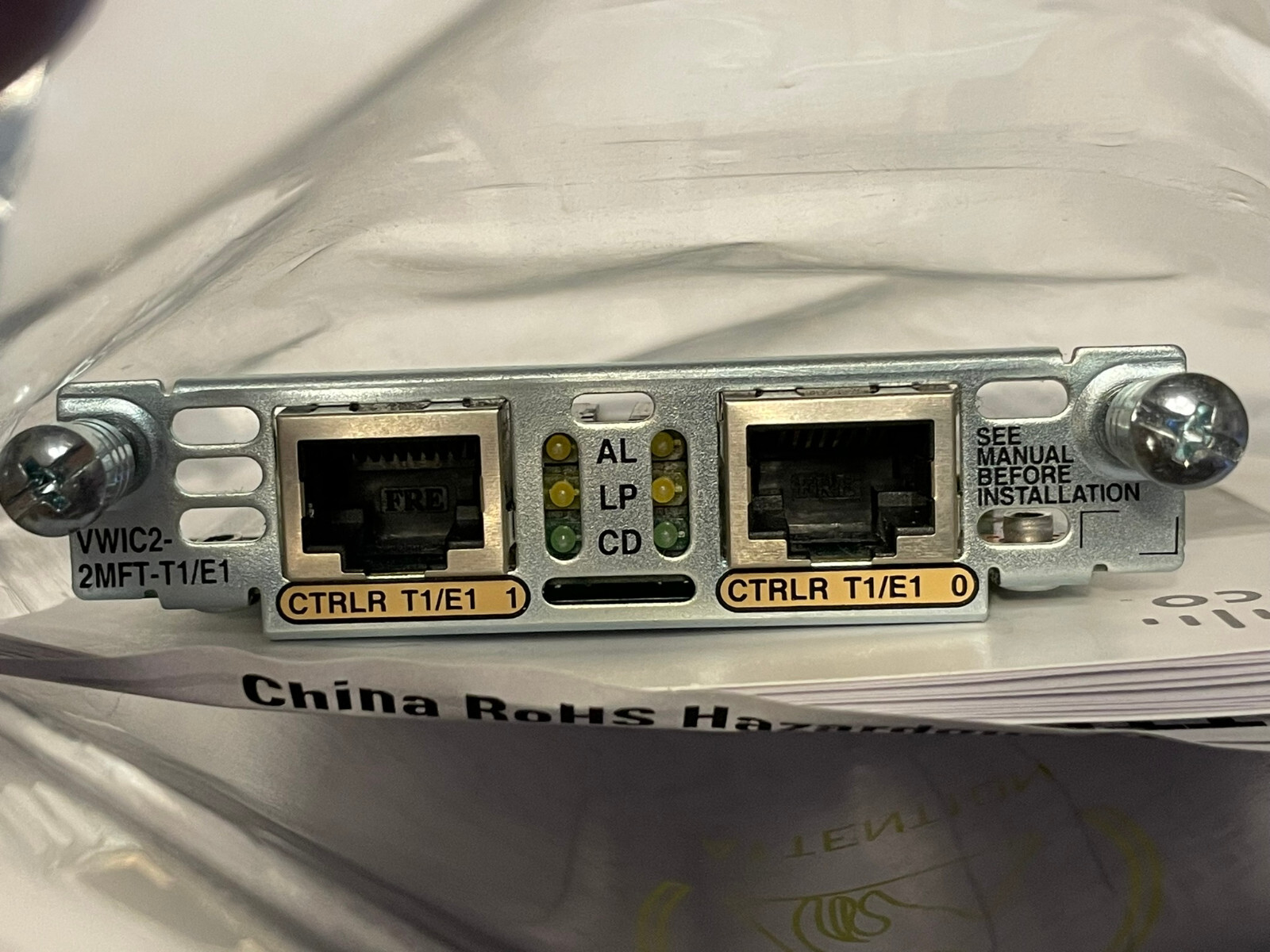 Cisco VWIC2-2MFT-T1/E1 Multiflex Trunk Interface Card - Tested & Working