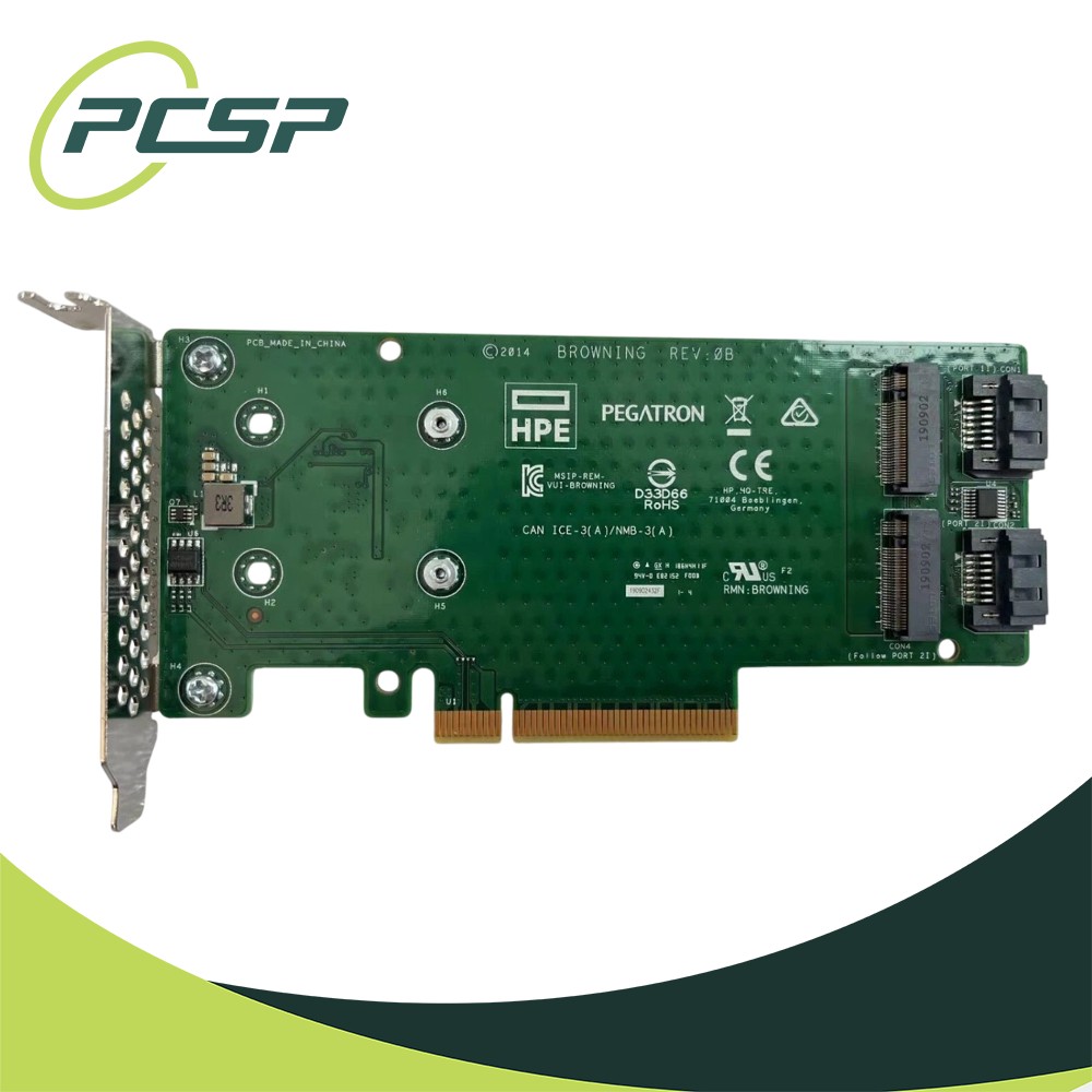 HP 759505-001 Dual Drive SATA M.2 PCIe Riser Card Low Profile