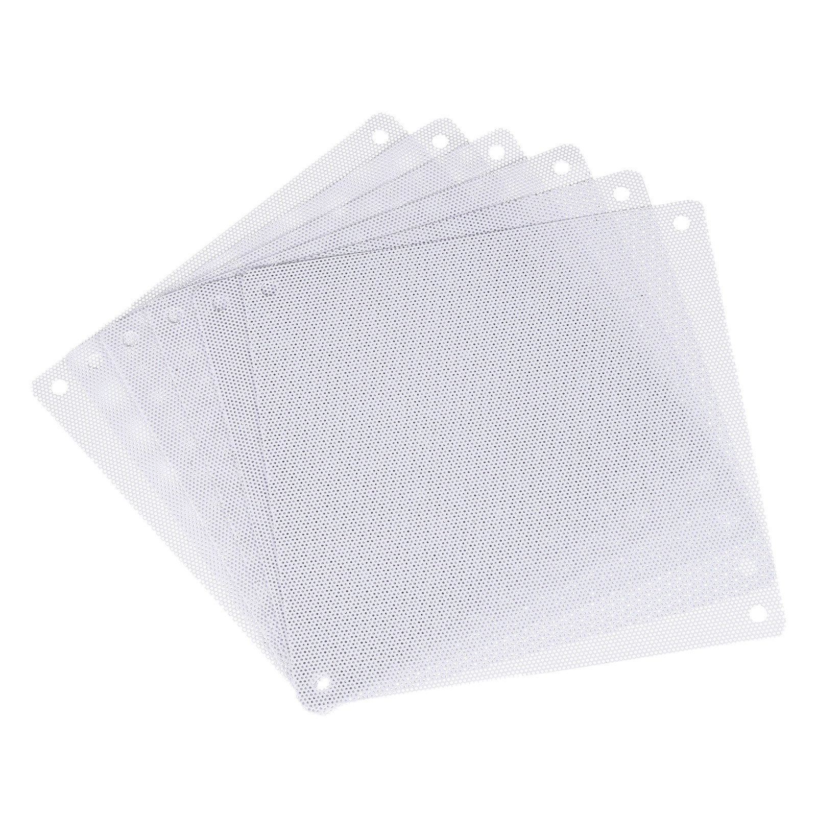 6Pcs PC Dust Filter 140x140mm PVC Computer Case Cooler Dustproof Mesh White