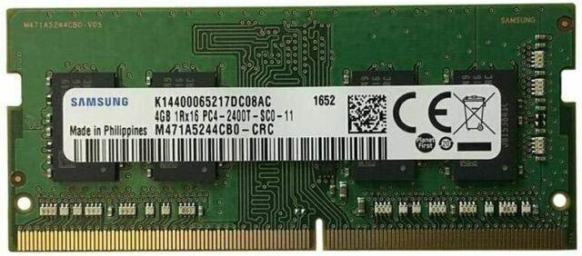 Samsung 4GB DDR4 1Rx16 PC4-2400T SoDimm Memory Laptop Ram