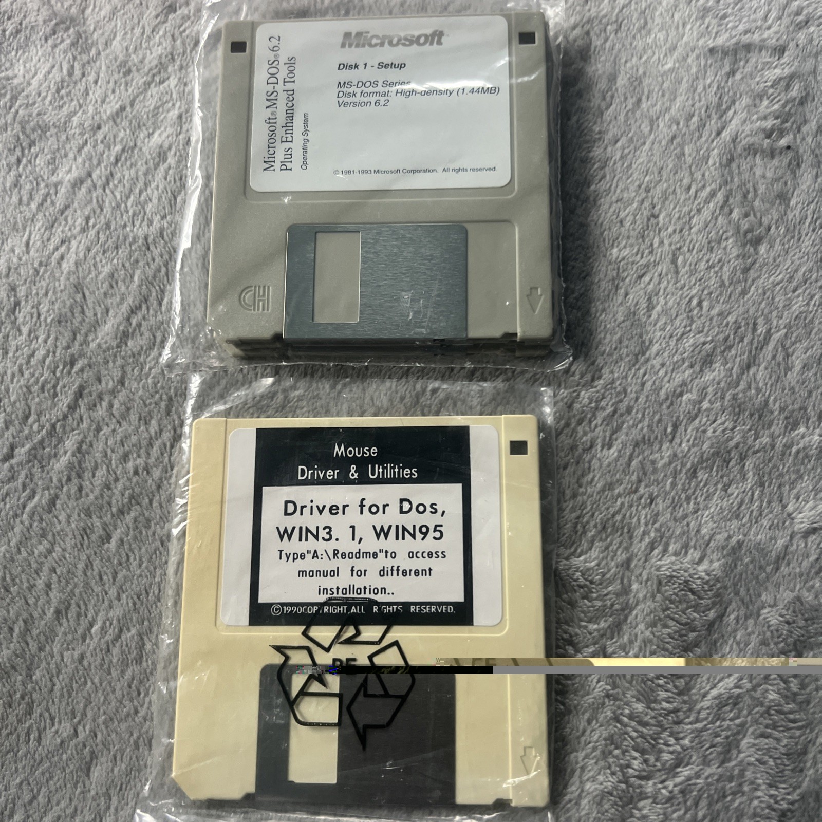 Microsoft MS-Dos 6.2 Plus Enhanced Tools Disks 1 2 3 + Mouse Driver Software NEW