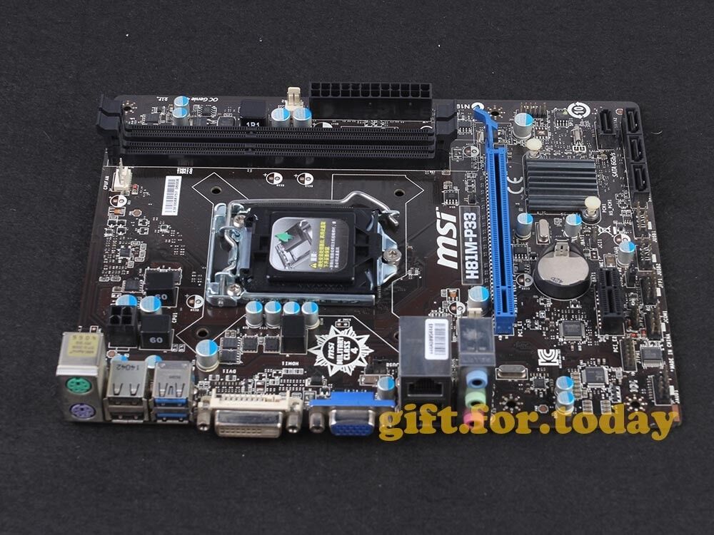 MSI H81M-P33 LGA 1150 Intel H81 DDR3 DVI VGA USB3.0 mATX Motherboard With I/O