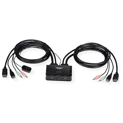 2-Port 4K DisplayPort 1.2 KVM Switch with Audio,TK 2-Port 4K DisplayPort KVM