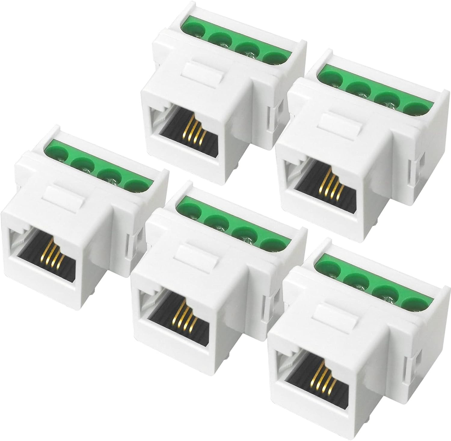 NECABLES 5Pack RJ11 Screw Jack CAT3 Telephone Keystone Jack