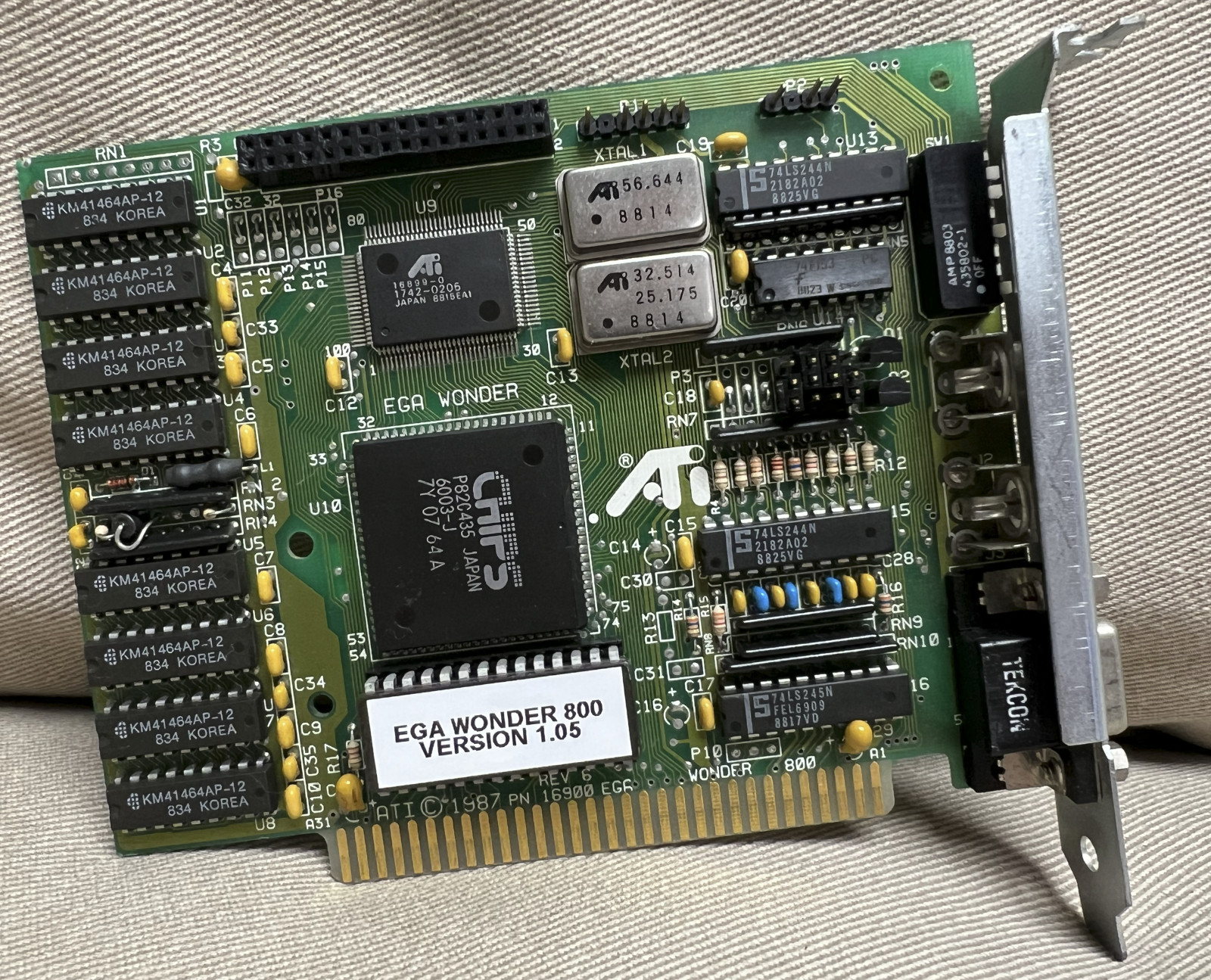 ATI EGA Wonder 800 8-bit ISA Video Card - FCC ID: EXM5RSEGA2 - Works in IBM 5155