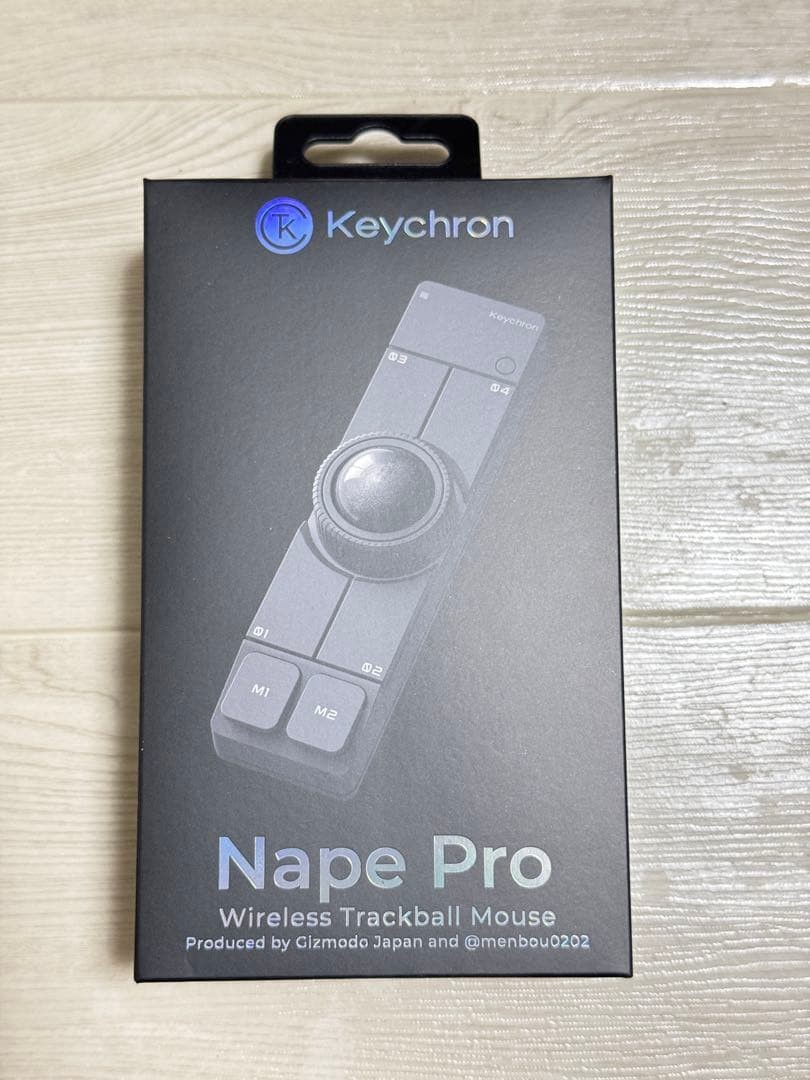Keychron Nape Pro Bluetooth 5.3 2.4 GHz Wired Trackball Mouse Black