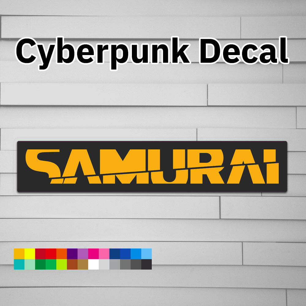 Cyberpunk Samurai Logo Vinyl Decal (Sticker, Car laptop window tumbler water bot