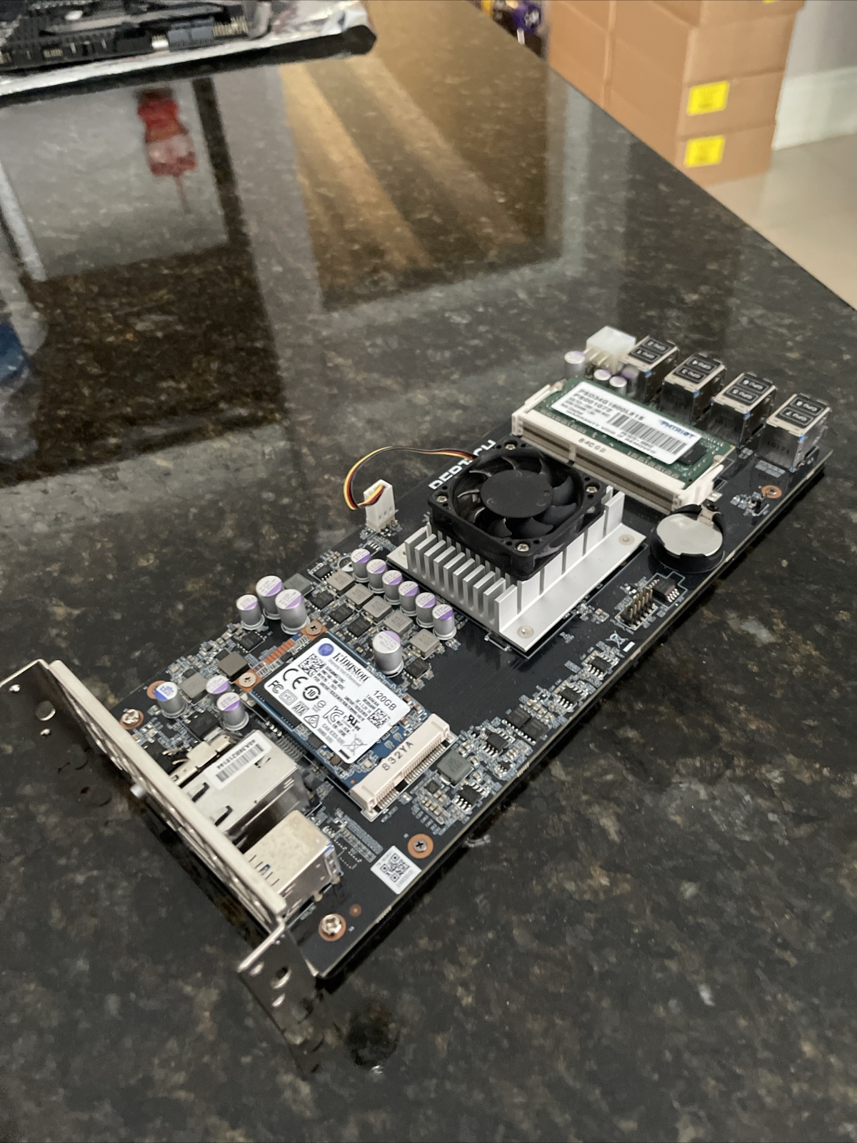 Rebtech 8GPU Blockchain Mining Motherboard - Excellent Condition + Memory + SSD