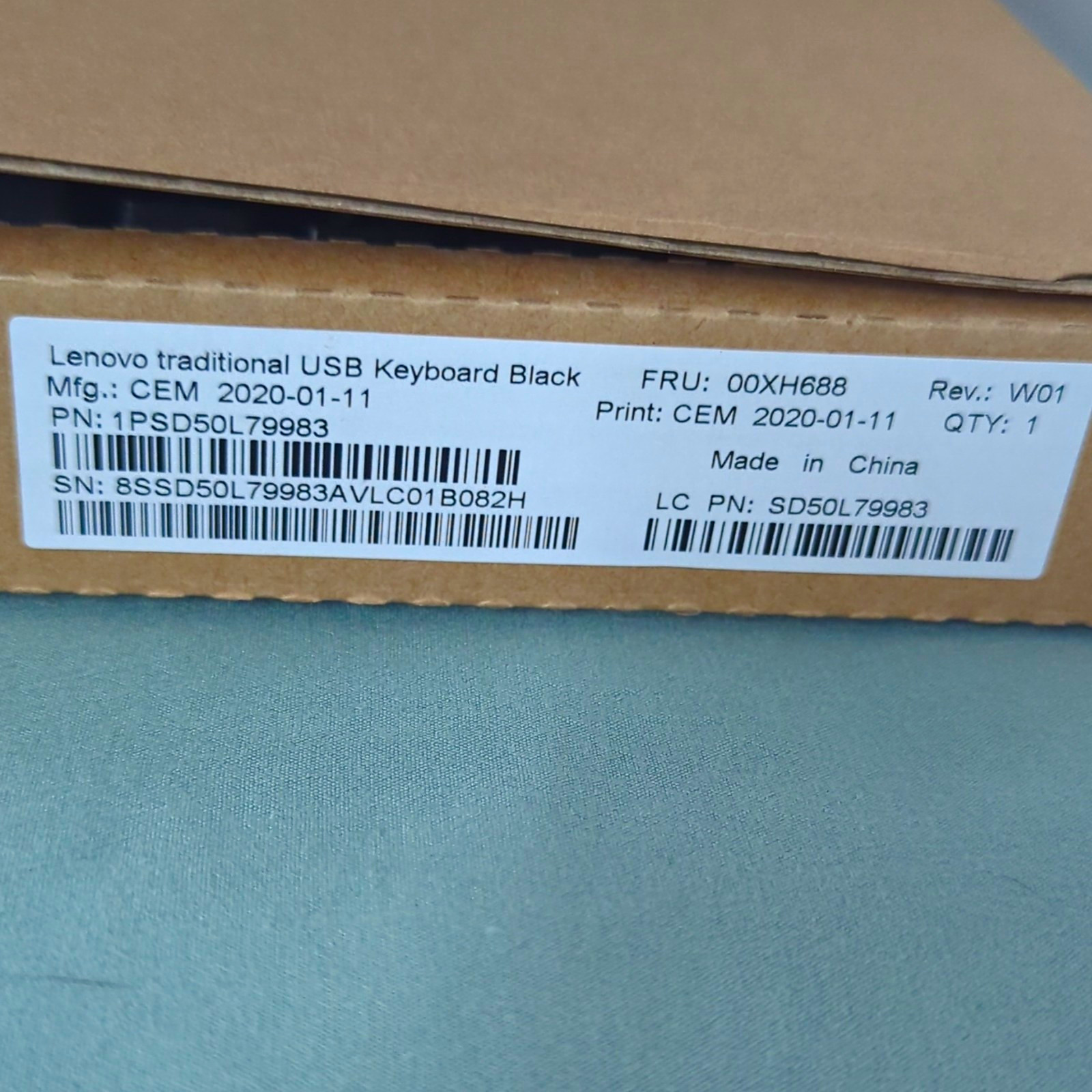 Lenovo Traditional USB Keyboard Black English QWERTY Enhanced Keys 00XH688