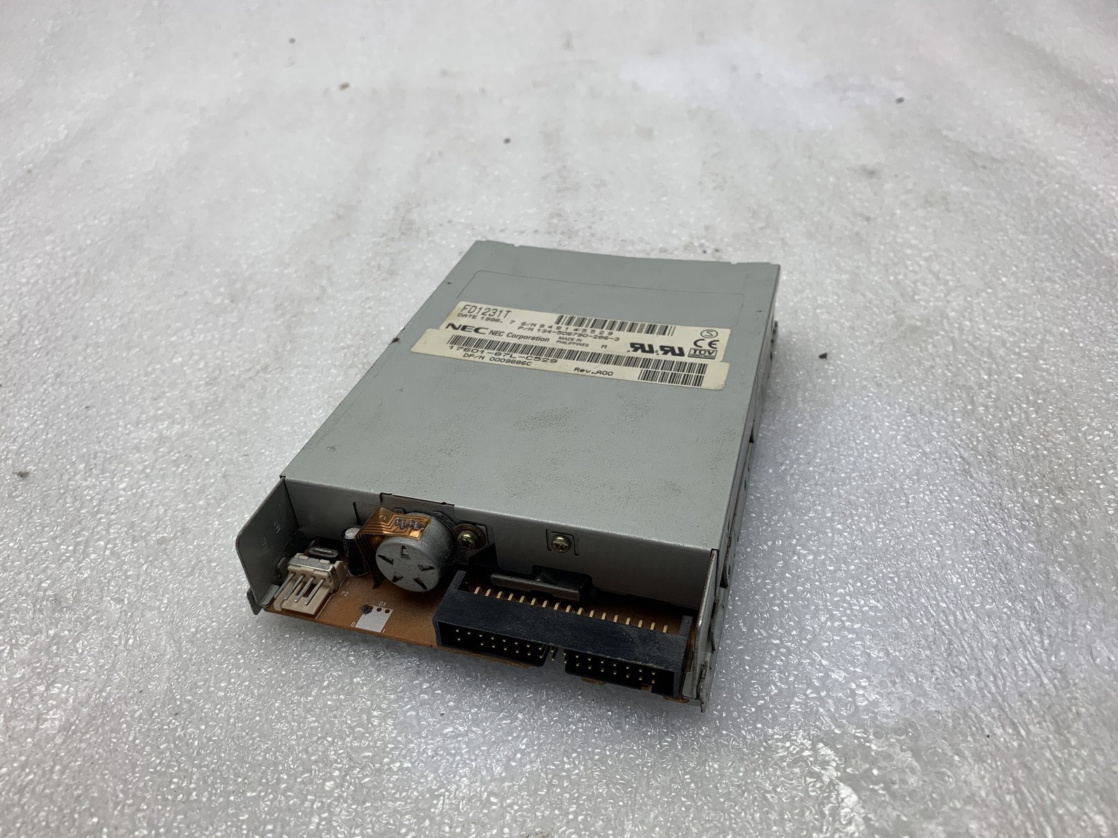 VINTAGE NEC FD1231T 1.44MB FLOPPY DISK DRIVE NO FRONT BEZEL TESTED BXDR7