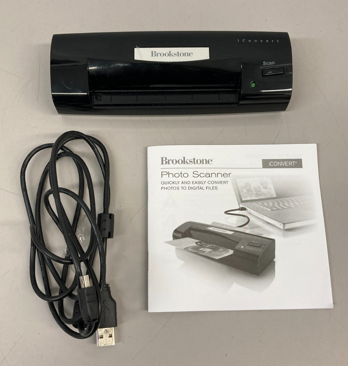 Brookstone iConvert Photo Scanner convert photos to digital Files  New