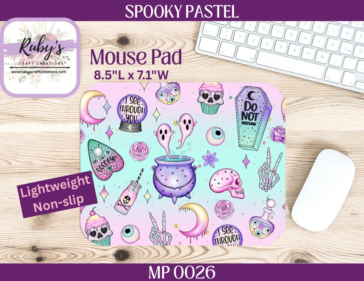Spooky Pastel Mouse Pad Pastel Goth Witchy Cute Halloween Desk Decor Gothic Gift